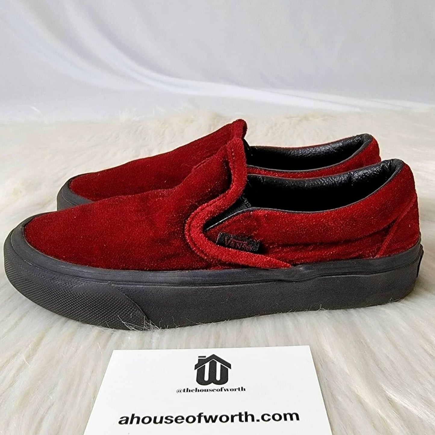 Vans Classic Slip-on Velvet Oxblood/Black Gum - 5