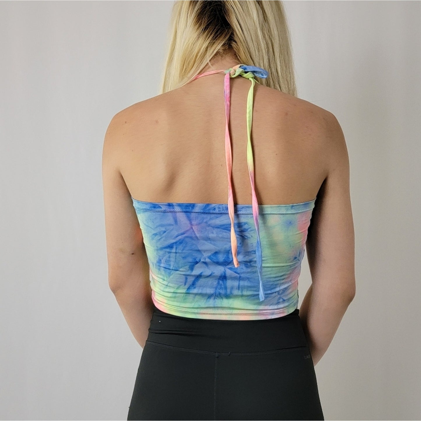 SHEIN Rainbow Tie Dye Cropped Cami Tank Top