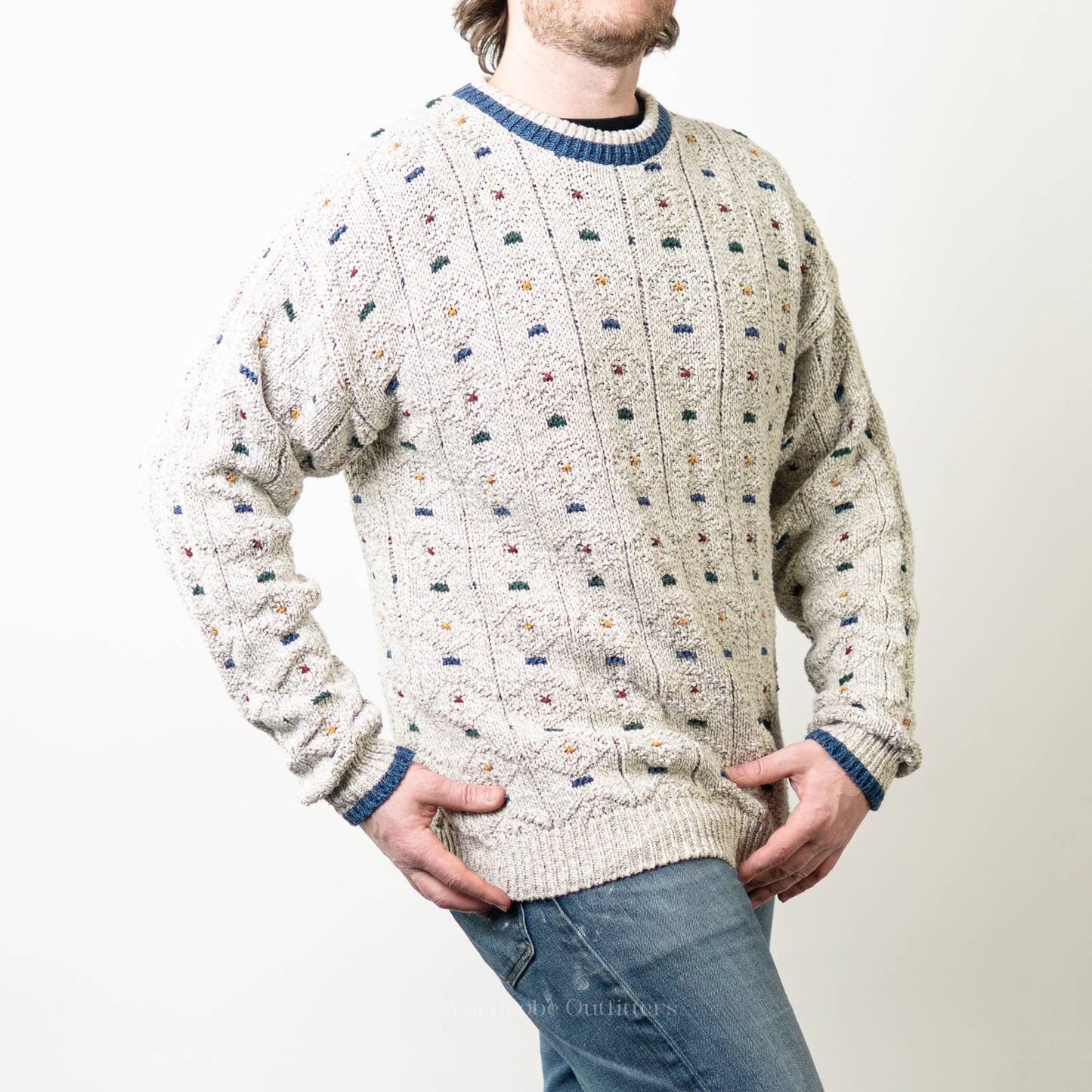 Vintage 90s Chunky Knit Sweater by Windsor Shirt Company - L