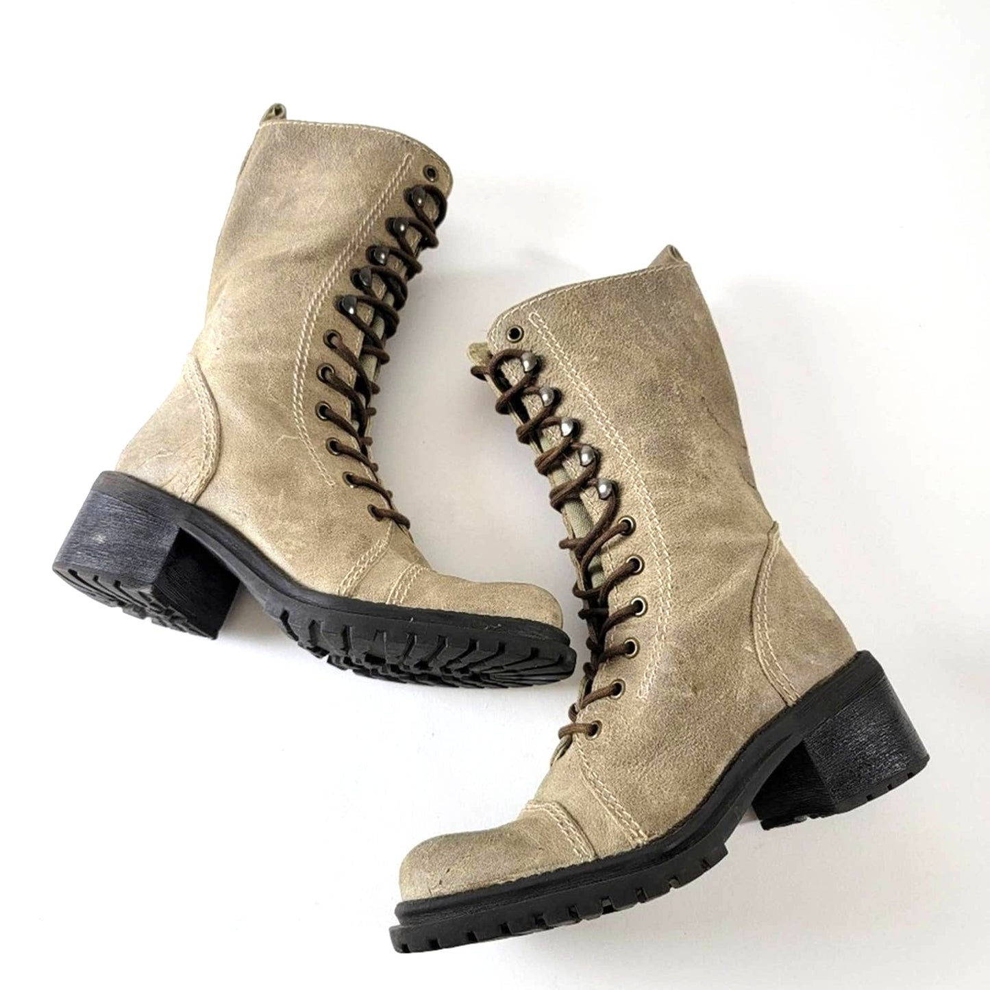 Vintage 90s Grunge Combat Chunky Platform Boots - 7