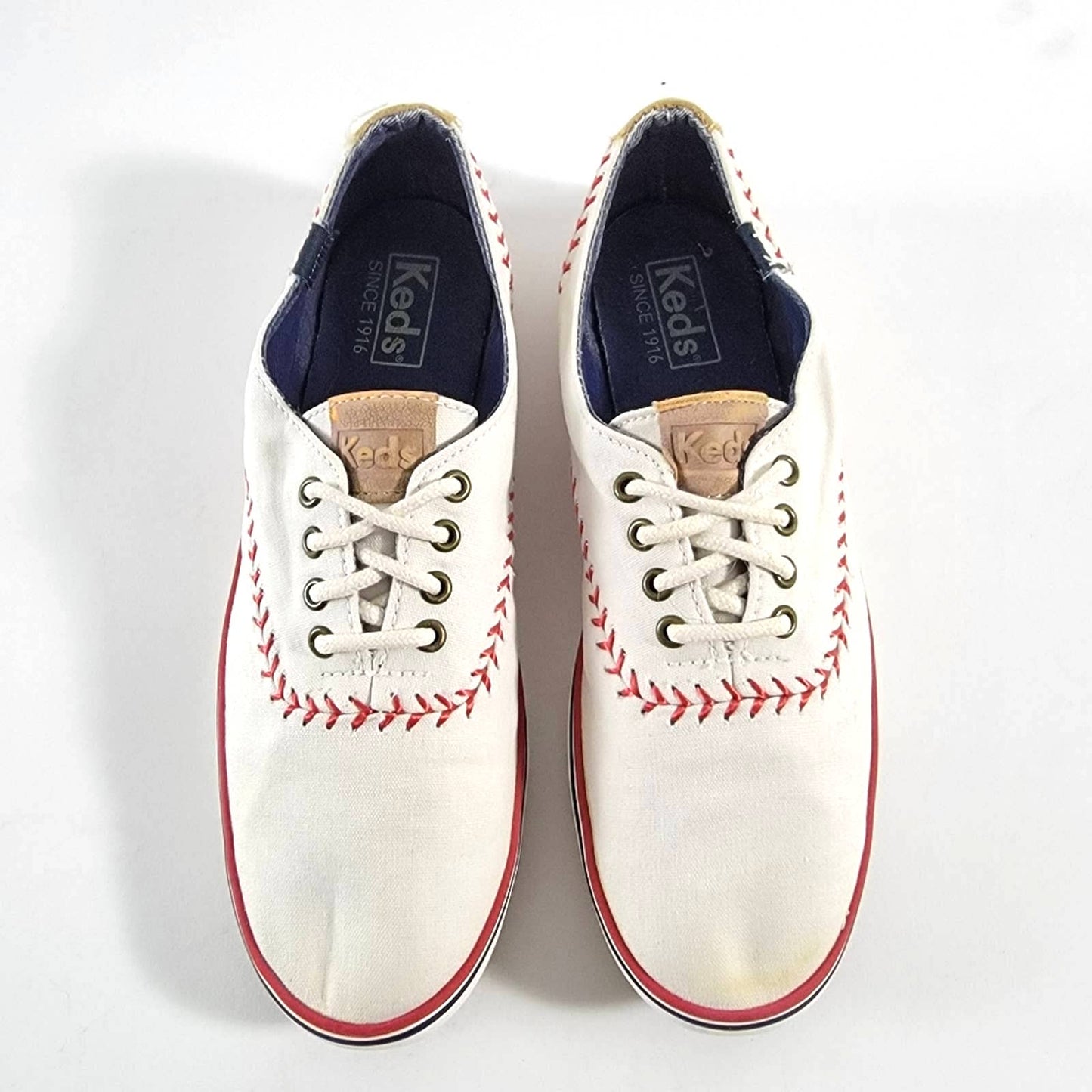 Keds Champion White Baseball Stitch Lace Up Low Top Sneakers - 6.5