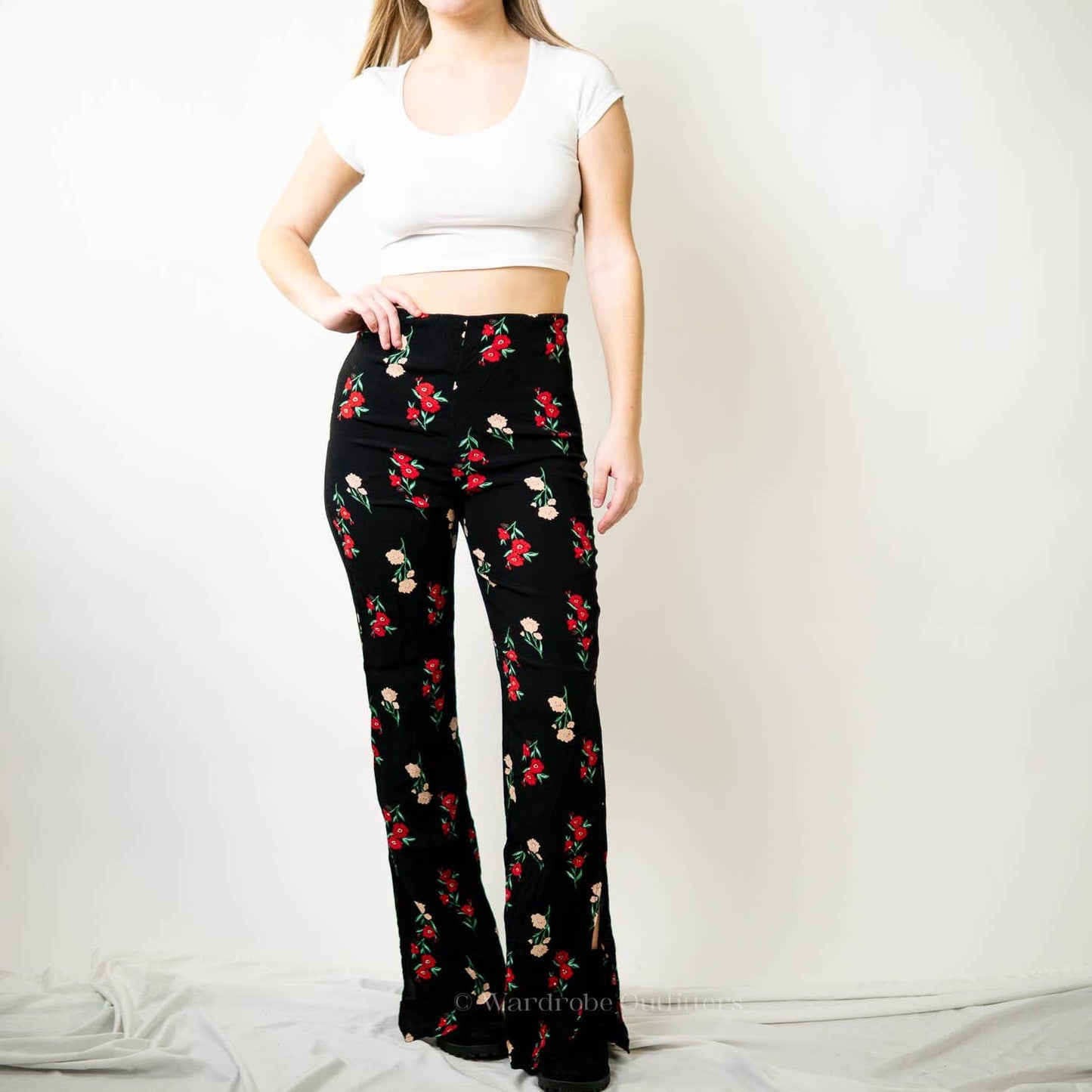 F21 Floral Wide Leg Pants - S