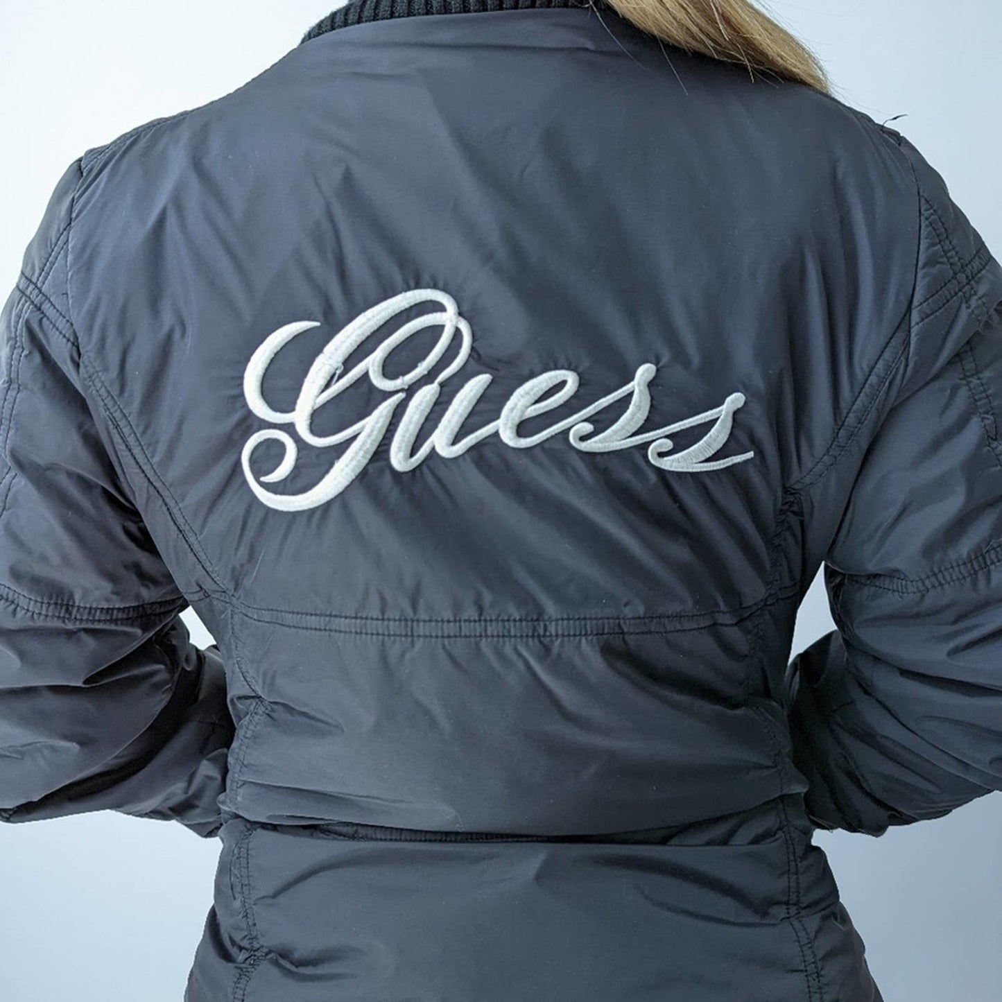 Vintage Y2K Guess Jeans Nylon Puffer Jacket - L