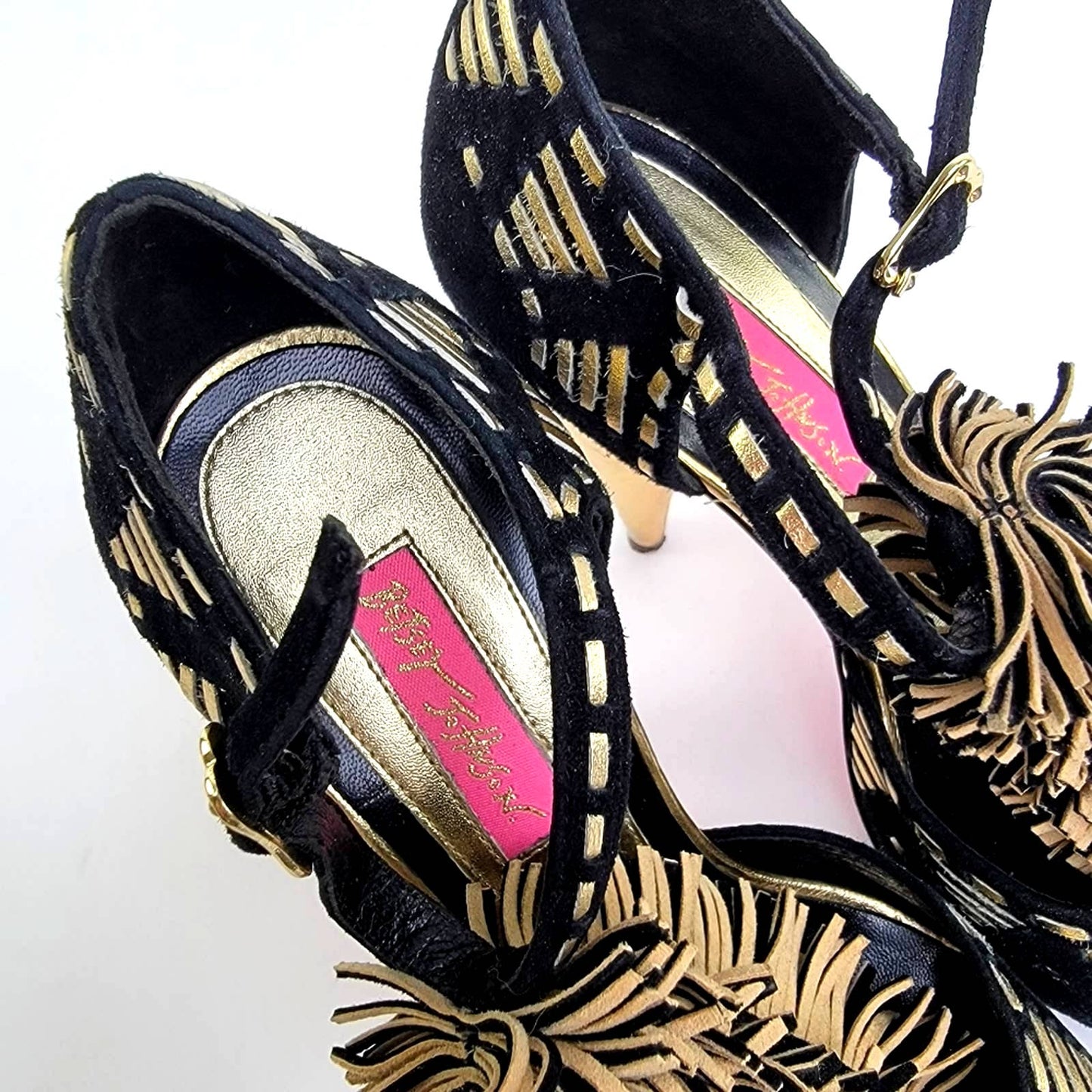 Betsey Johnson Slingback PomPom Tassel Sandal Heels - 7