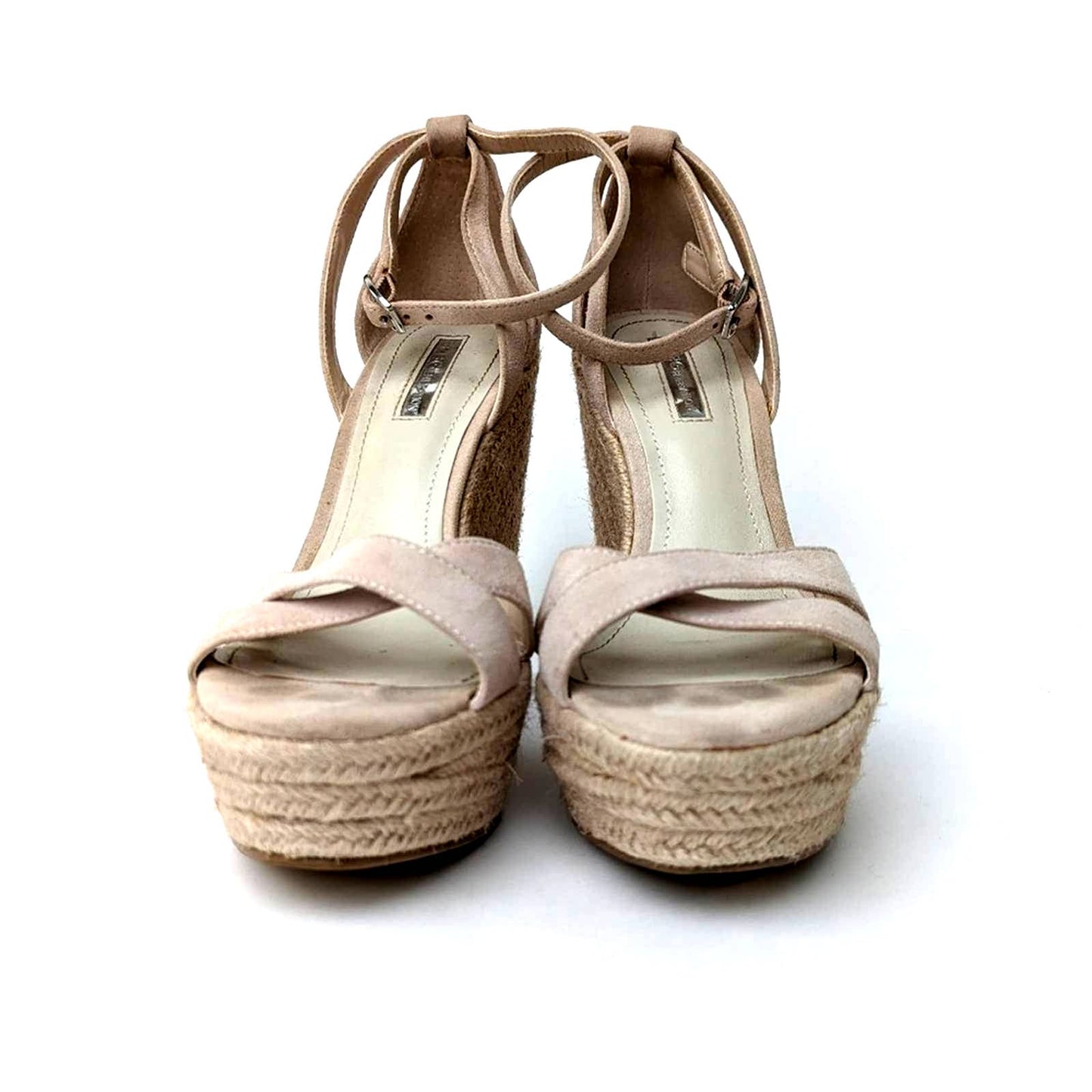 BCBGeneration Holly Wedge Espadrille Platform Sandals in Nude Blush