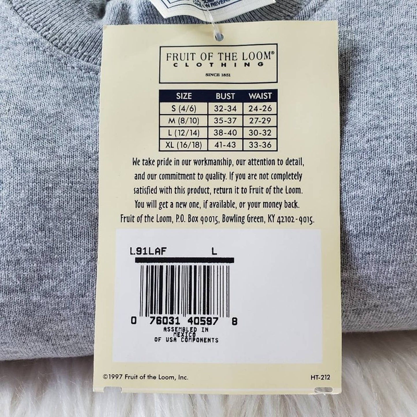 NEW Vintage 90s Fruit Of The Loom Pullover Sweatshirt │L
