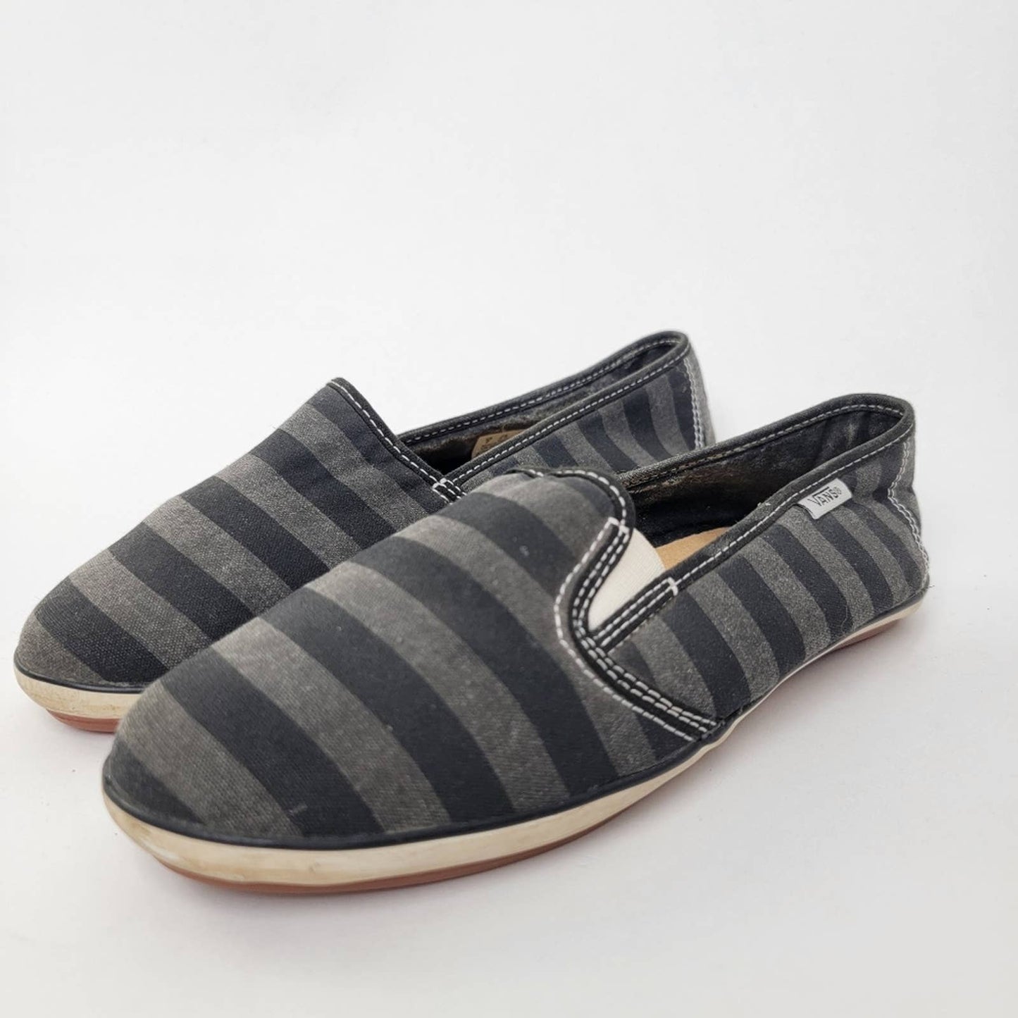 Vans Canvas Striped Slip On Ballet Shoes - 7