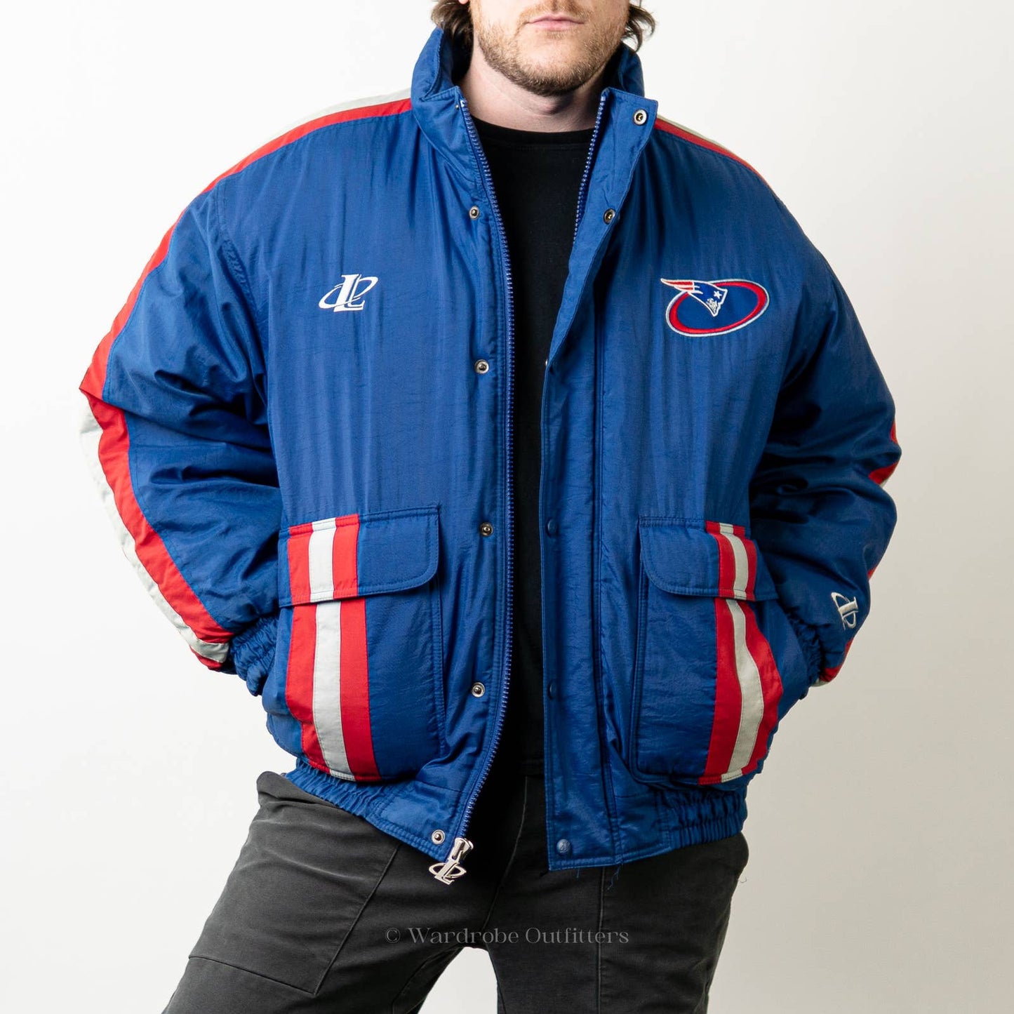 NWOT Y2K New England Patriots Puffer Coat Jacket - L