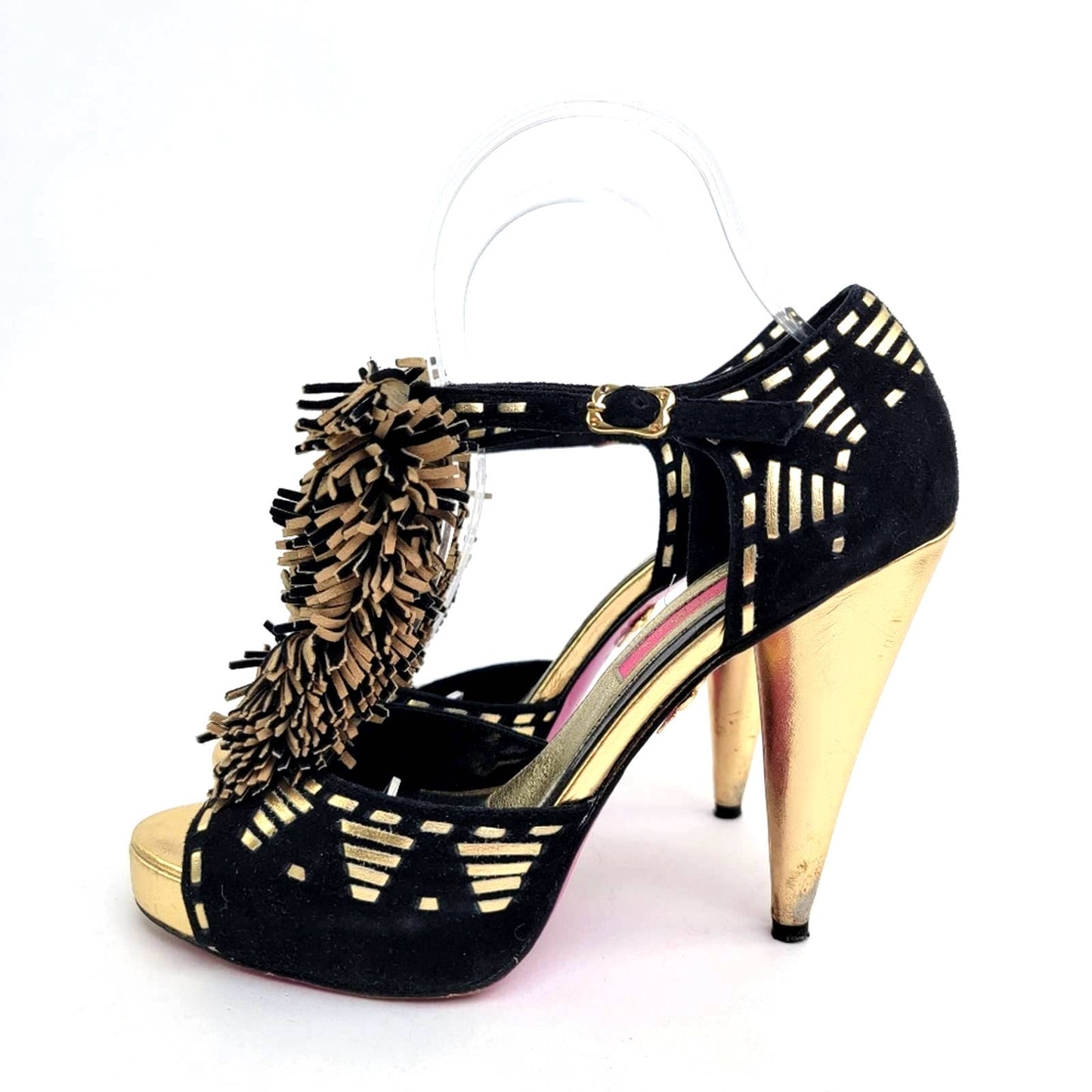 Betsey Johnson Slingback PomPom Tassel Sandal Heels - 7