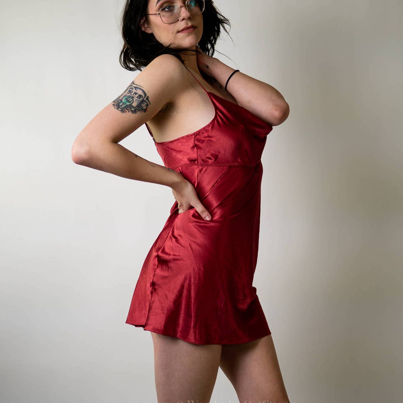 Vintage Y2K Victoria's Secret Red Silky Nightie Dress Gown Lingerie - L