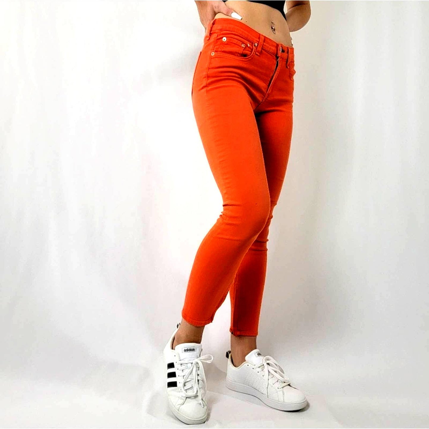 rag & bone Zipper Capri Jean in Vermillion Denim│27
