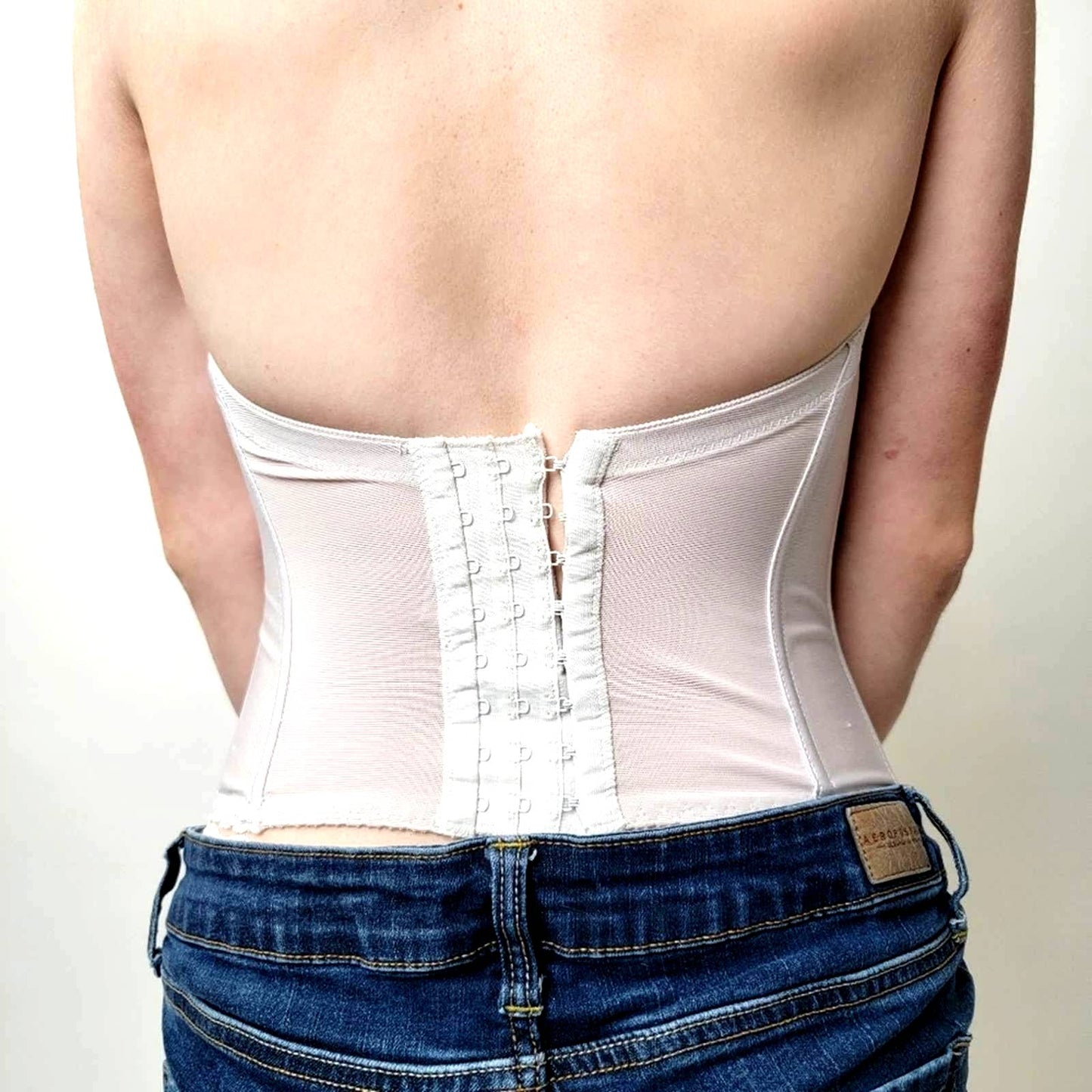 Vintage 90s White Slimming Corset Bustier Lingerie - 34B
