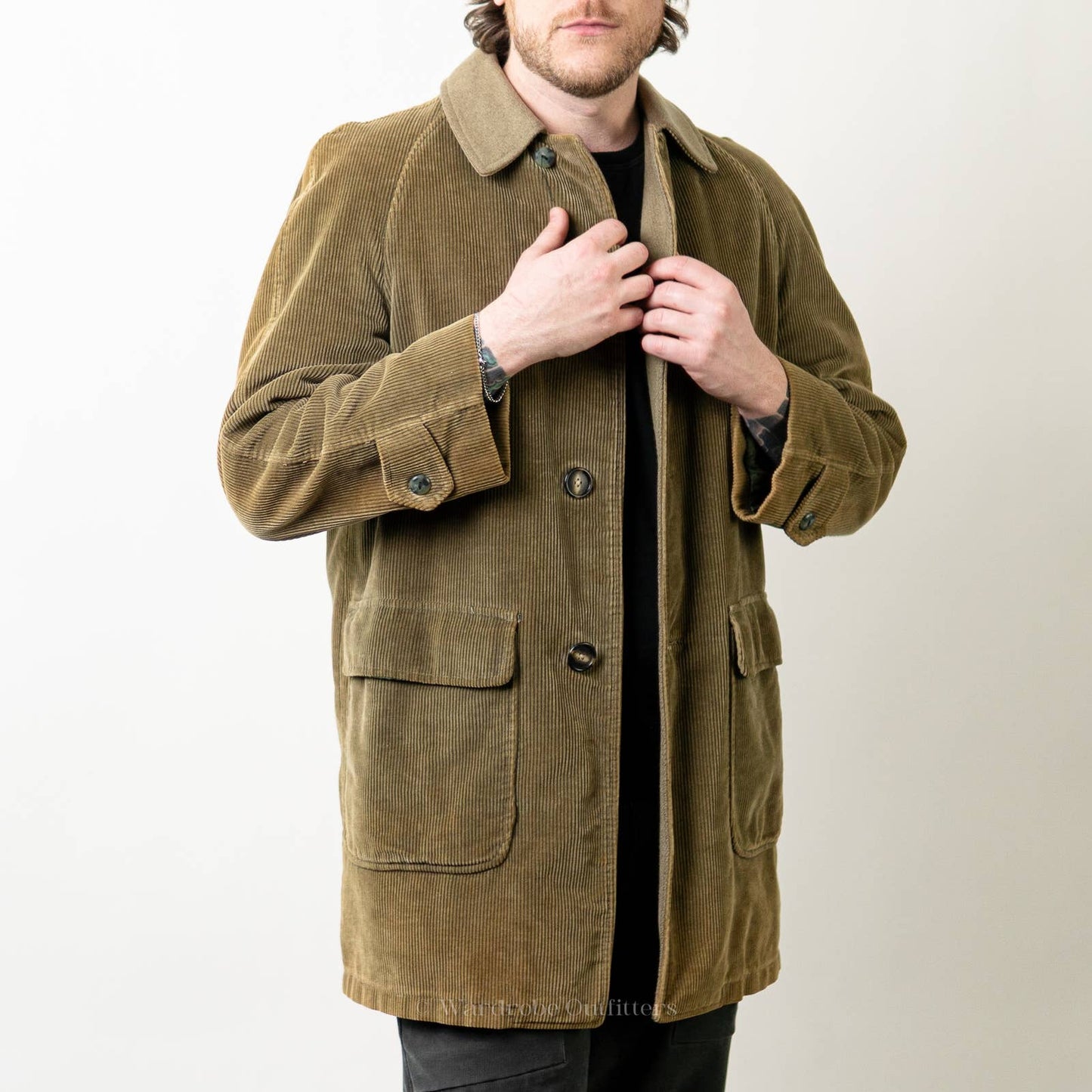 Vintage 1960's Cresco Corduroy Sherpa Lined Collared Coat