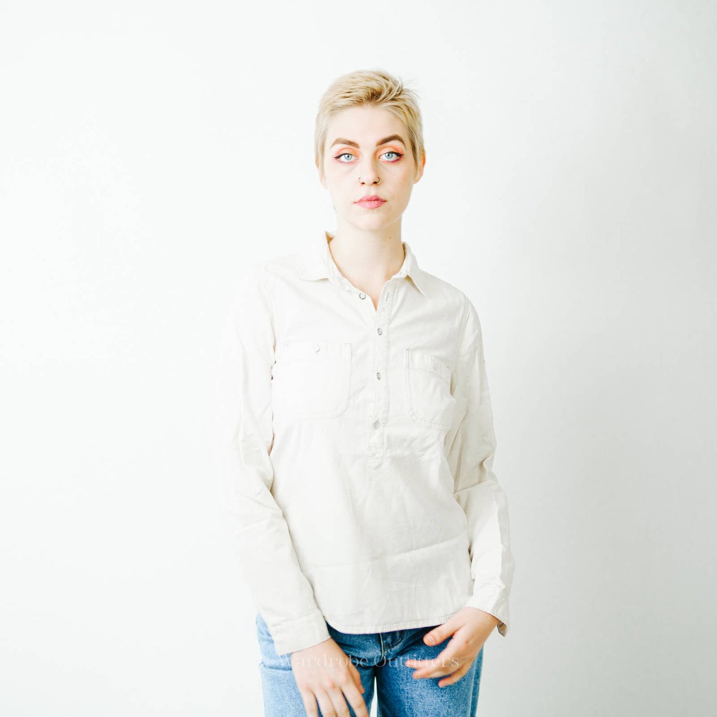Madewell White Oxford Button Up Collared Shirt