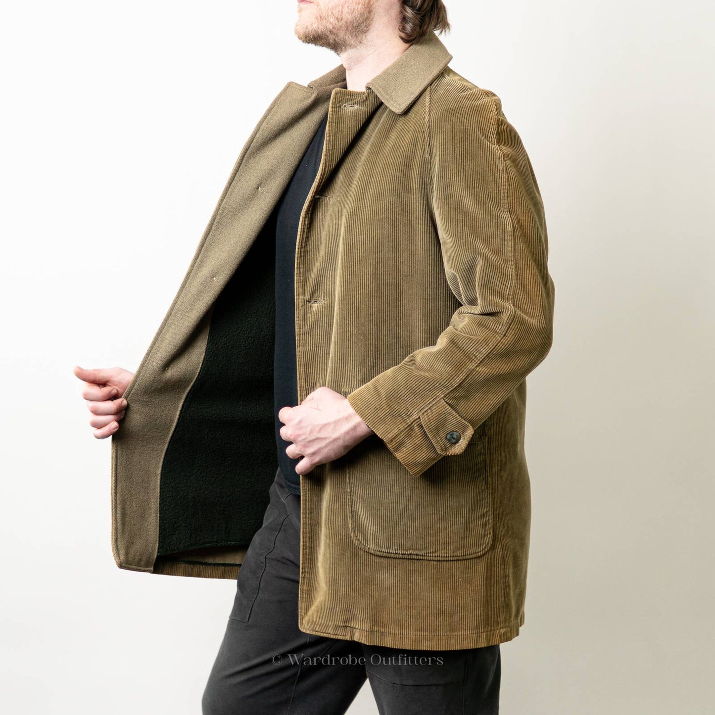 Vintage 1960's Cresco Corduroy Sherpa Lined Collared Coat