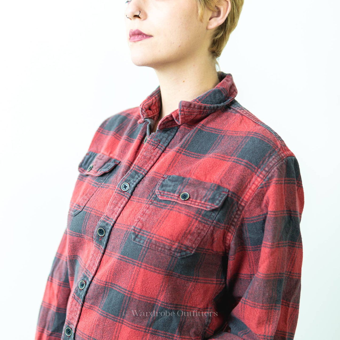 JACHS NY Buffalo Plaid Flannel Long Sleeve Button Sown Shirt - M