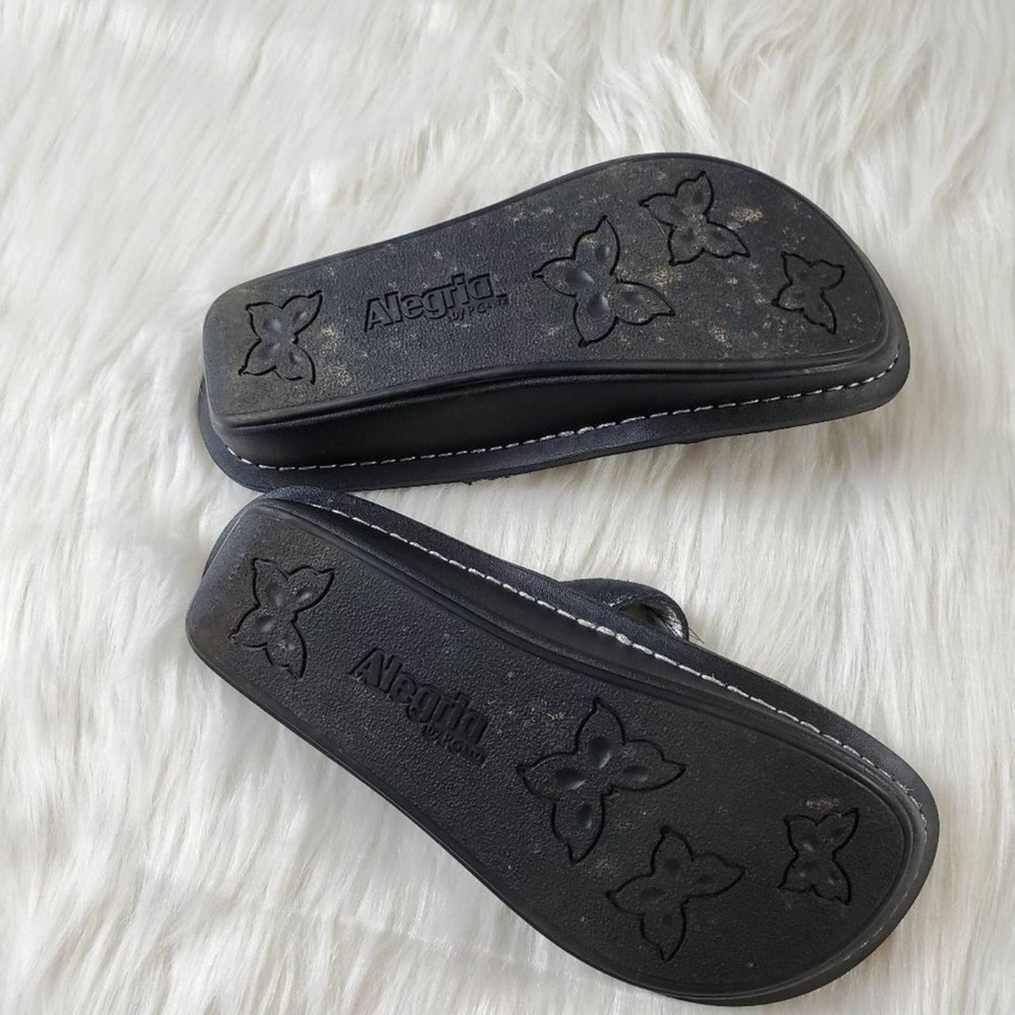 Alegria Mariposa Black Sparkle Rhinestone Butterfly Platform Sandals