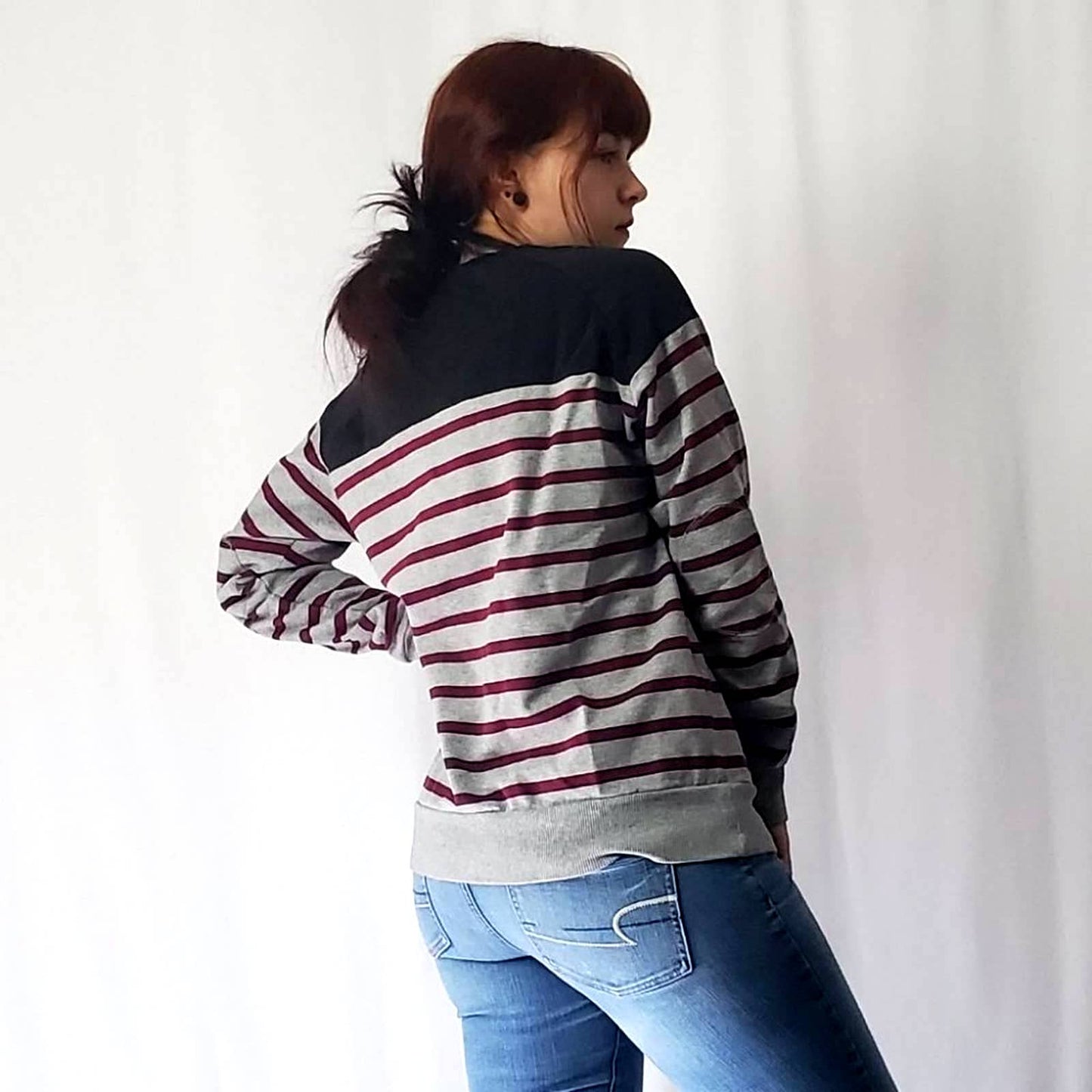 Bossini Striped Colorblock Sweatshirt - M
