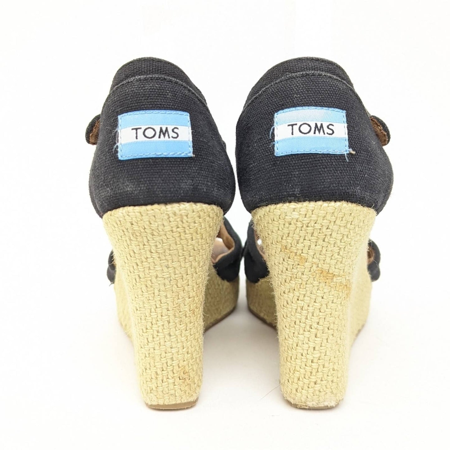 Toms Open Toe Strappy Wedge Espadrille Heels - 7.5