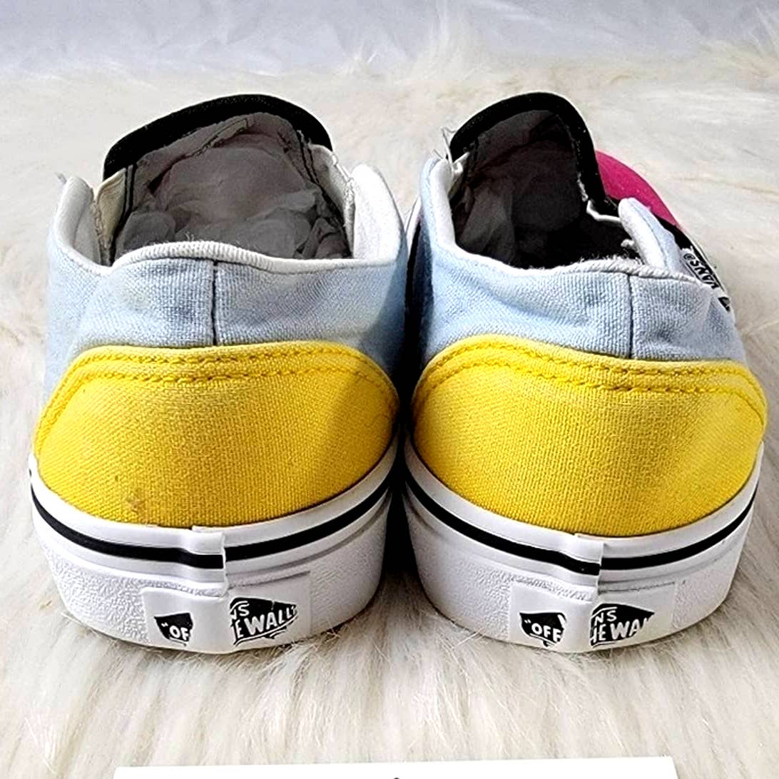 Vans Retro Neon Color Block Slip On Sneakers - 7