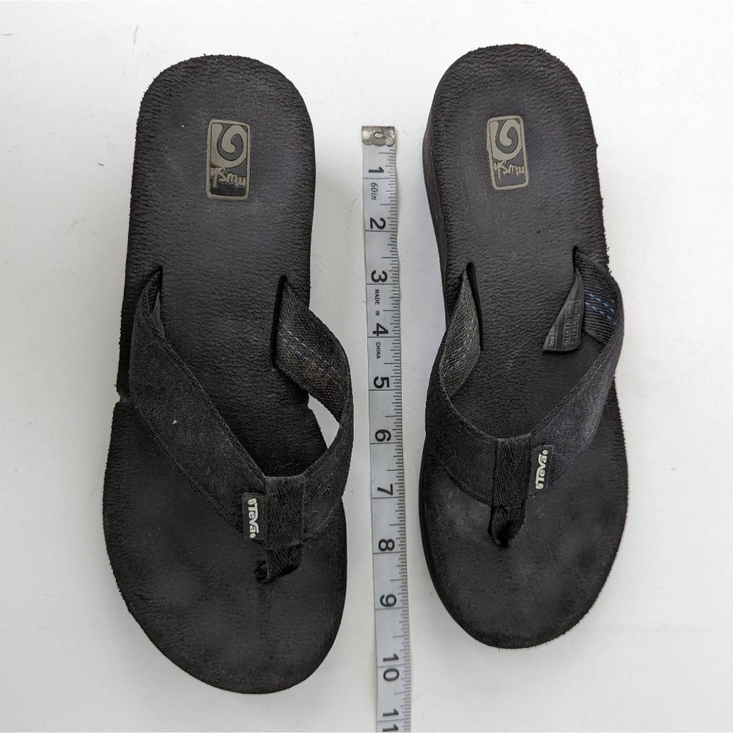 Teva Mush Black Wedge Flip Flop Sandals