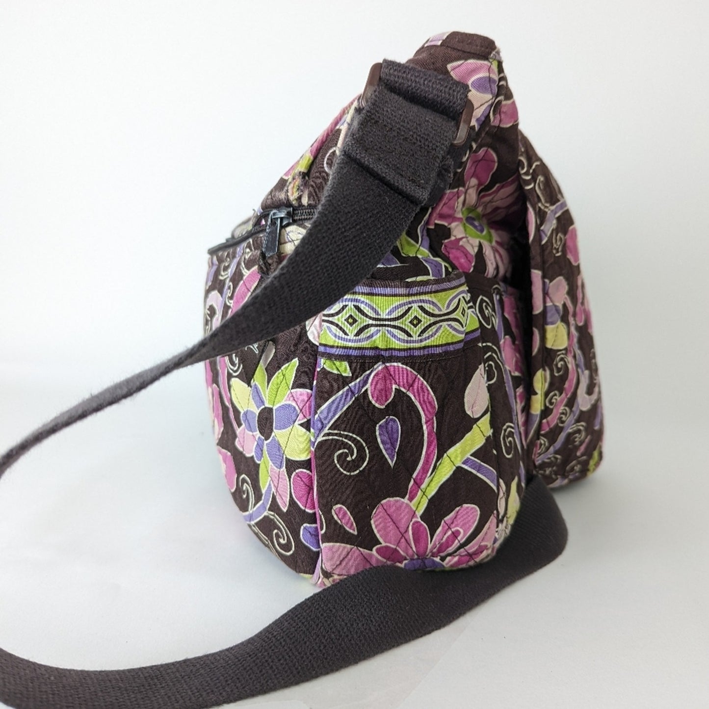 Vera Bradley Top Flap Purple Punch Crossbody Messenger Bookbag