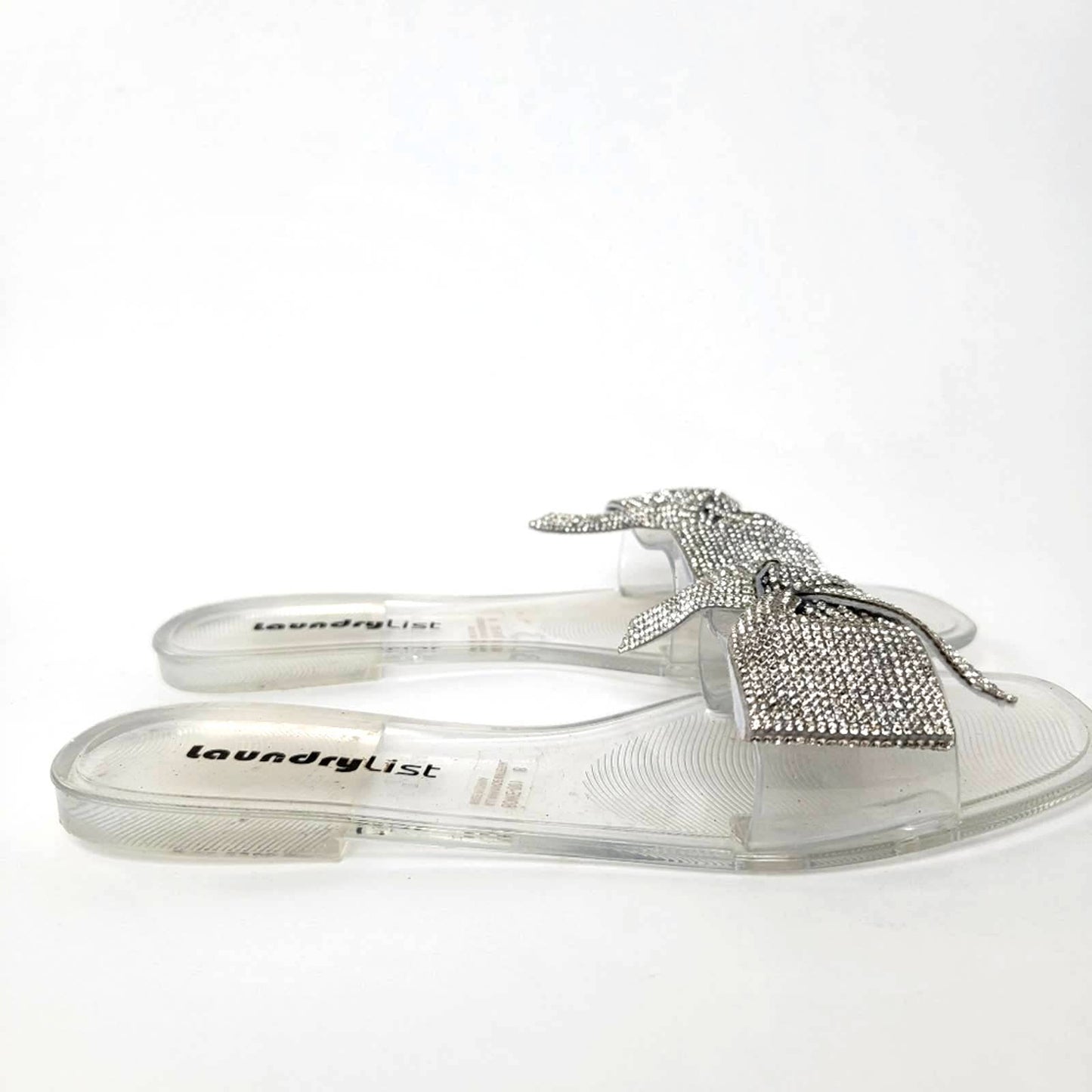 Laundry List Clear Jelly Sandals With Gem Bling - 8