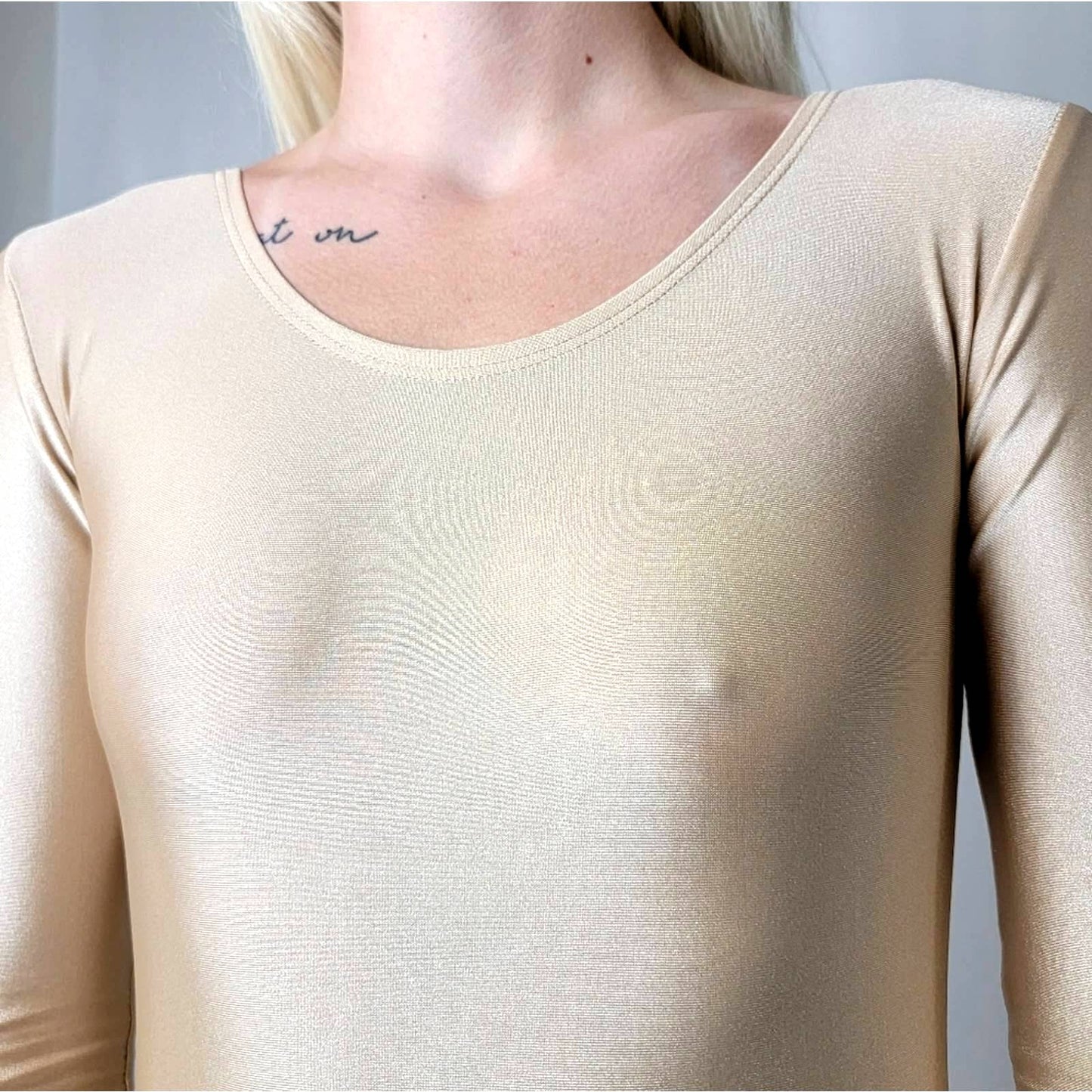 Vintage 90's Leotard Onesie in Cream Tan - S