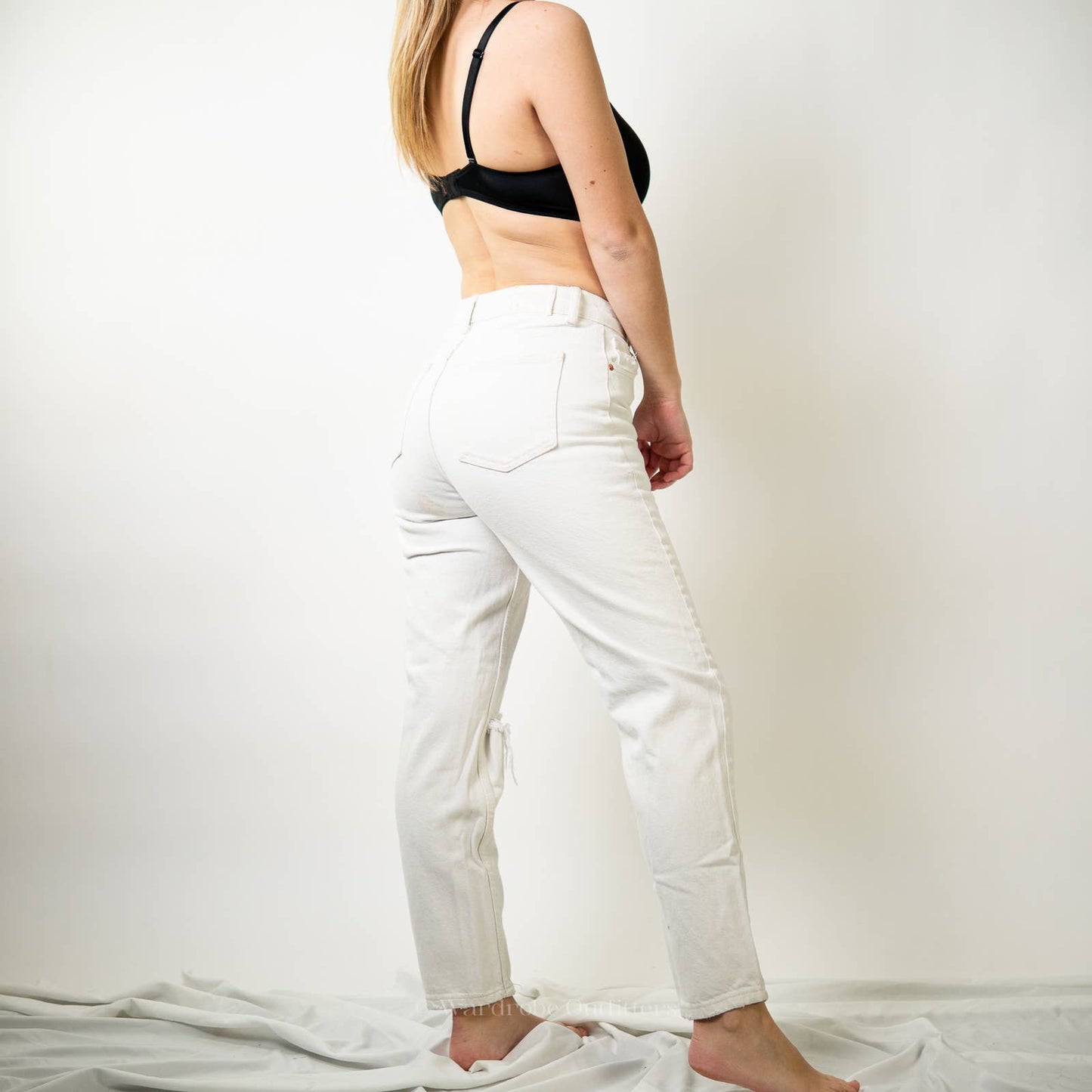 Bershka White Denim High Rise Mom Jeans - 2