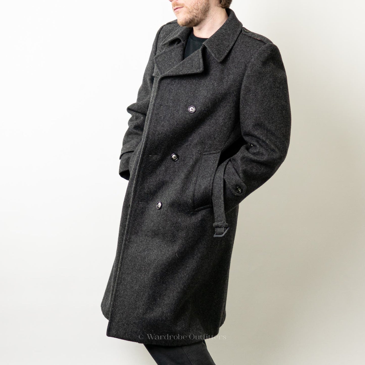 Vintage London Fog Imperial Grey Wool Trench Coat - 38R