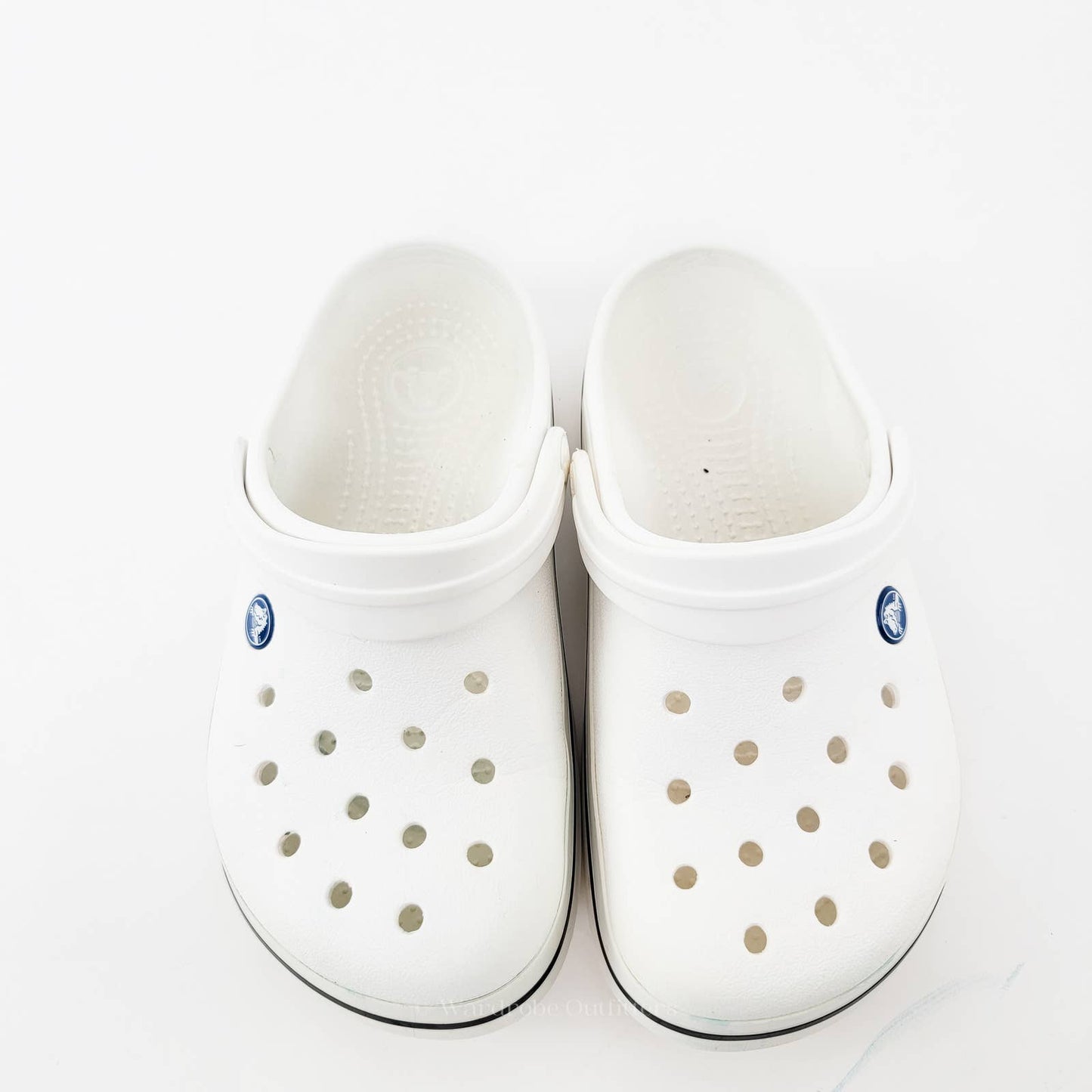 Classic White Stripe Crocs - 6