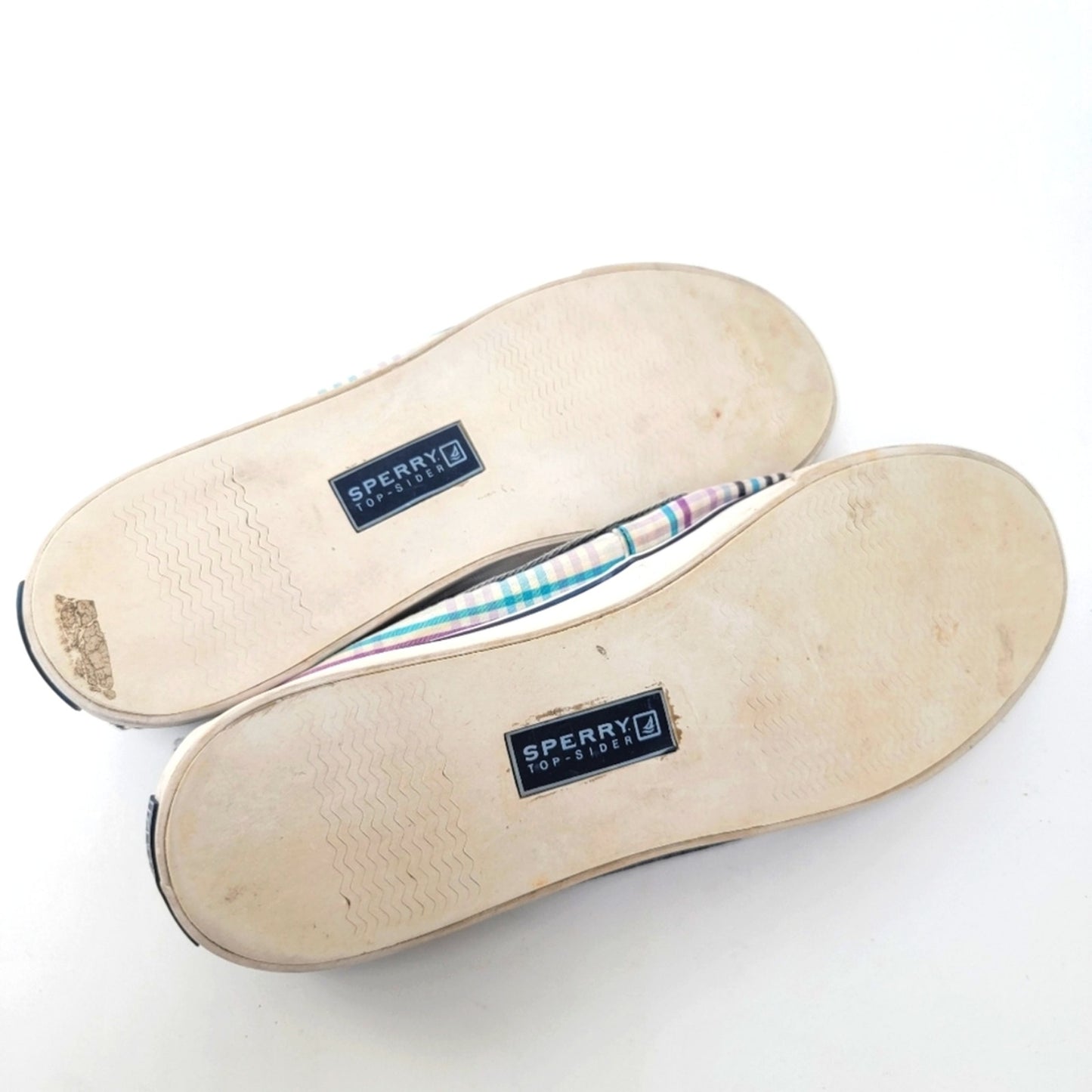 Sperry Top Sider Pastel Plaid Boat Shoes - 11