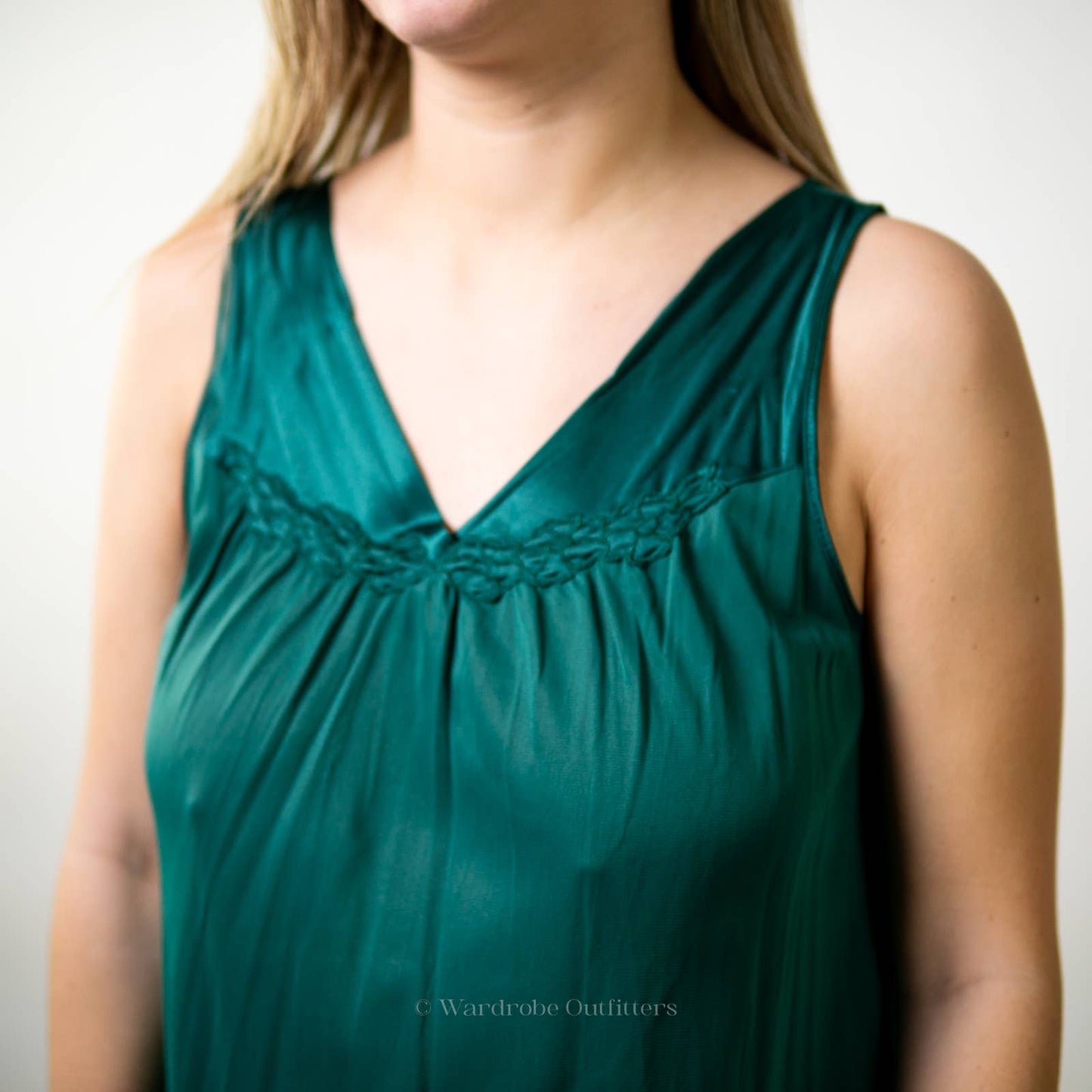 Vintage Emerald Green Lingerie Nightgown