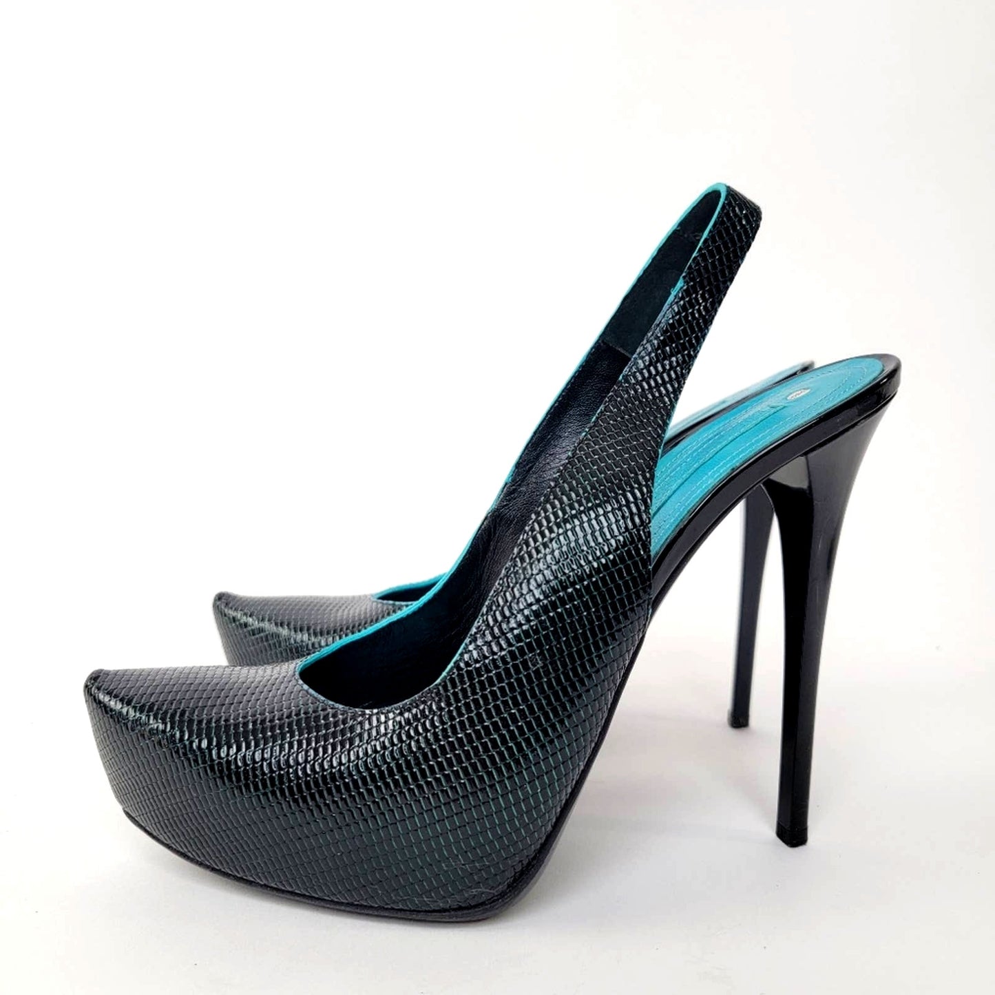 Luxury Designer Gianmarco Lorenzi Platform Stiletto Slingback Pumps - 9