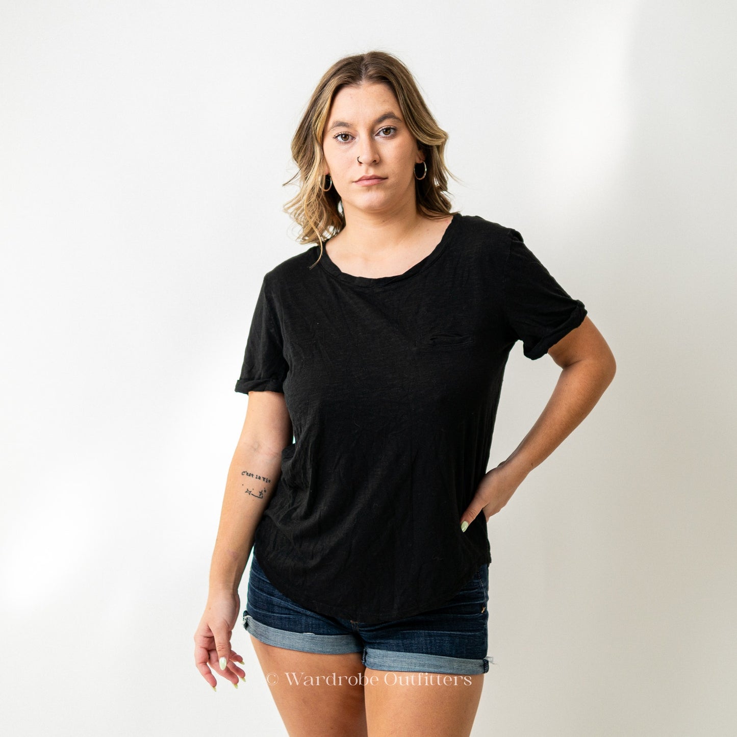 Basic Black Single Coin Pocket Tee