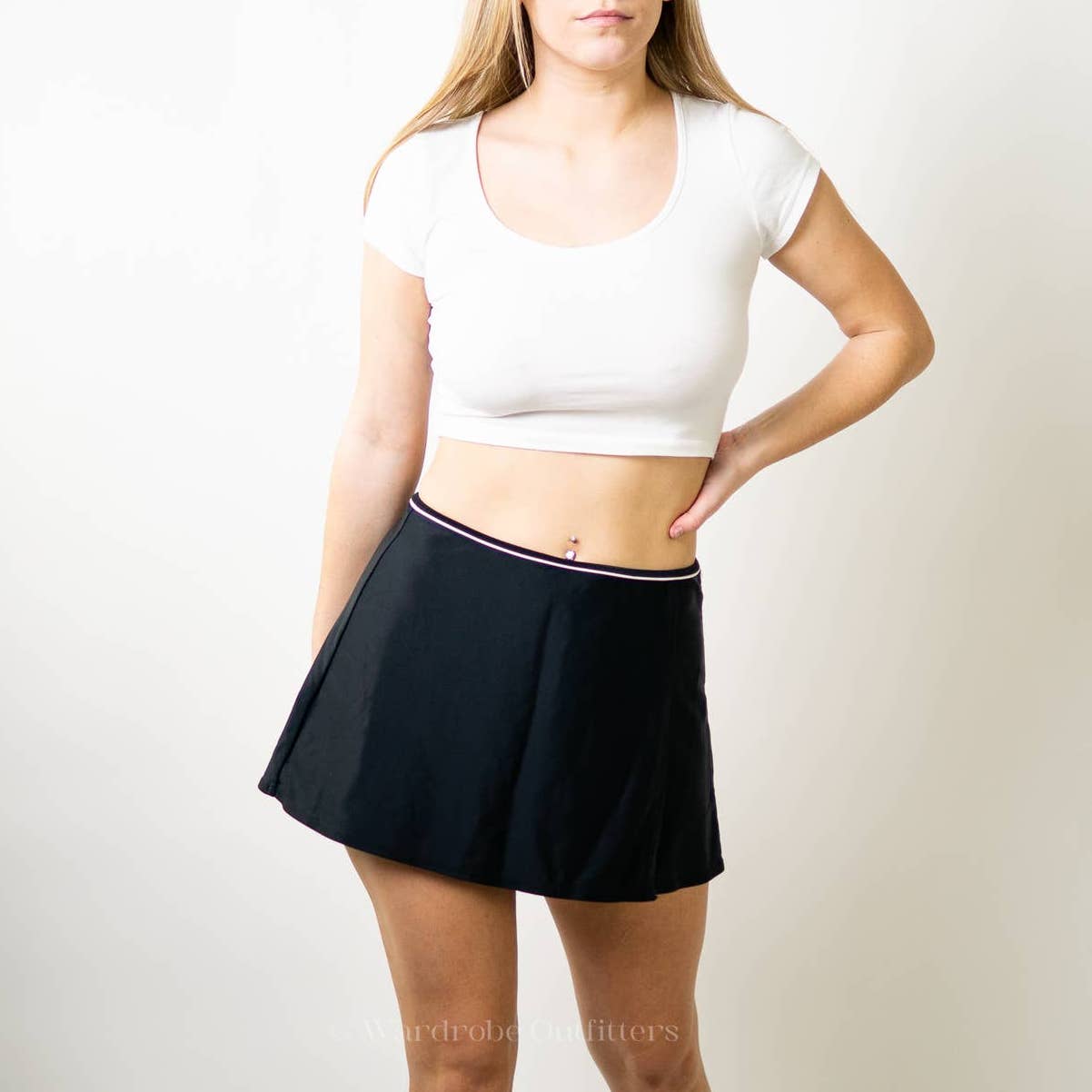 Vintage 90s Black Tennis Mini Skirt