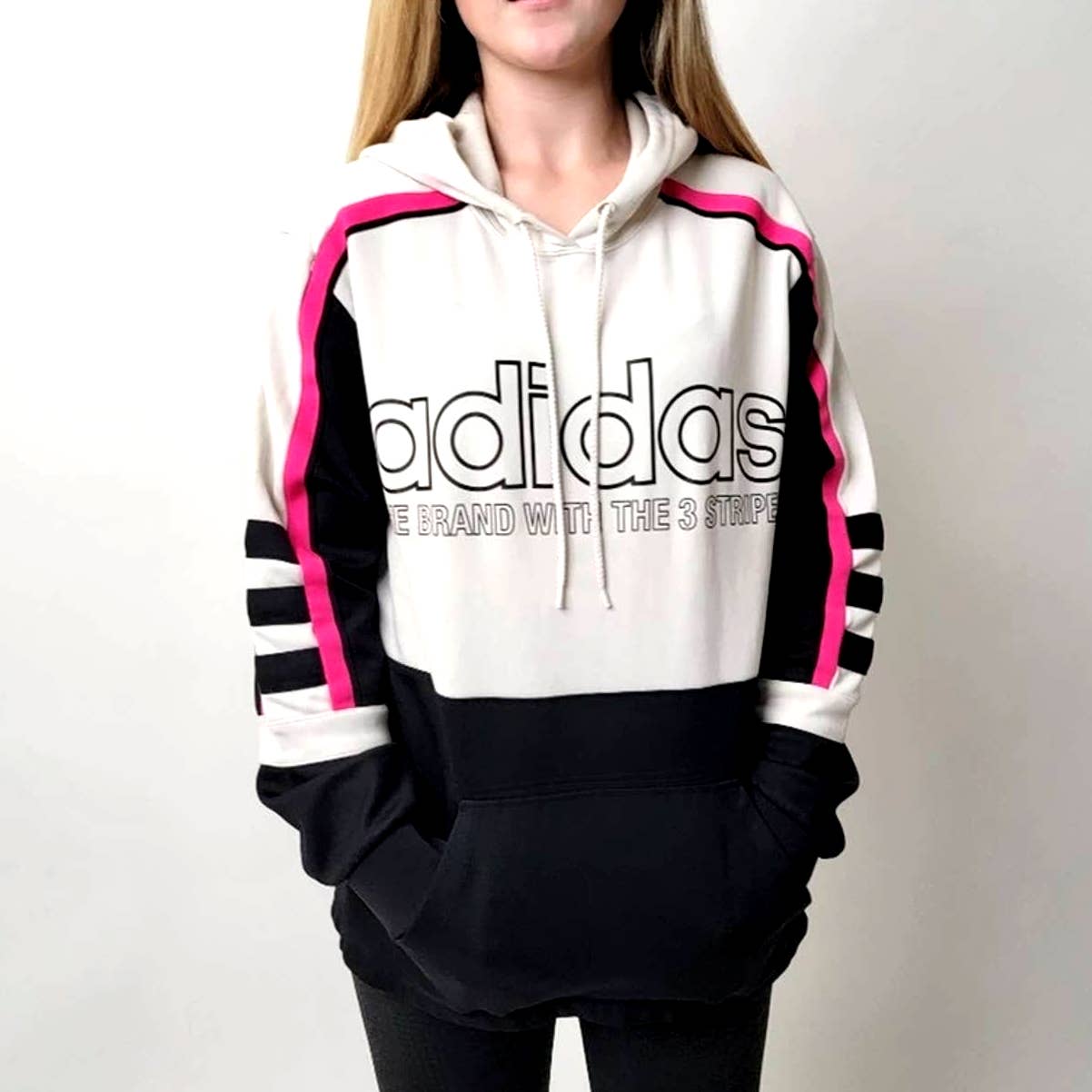 Adidas Tri-Foil Striped Hoodie - S