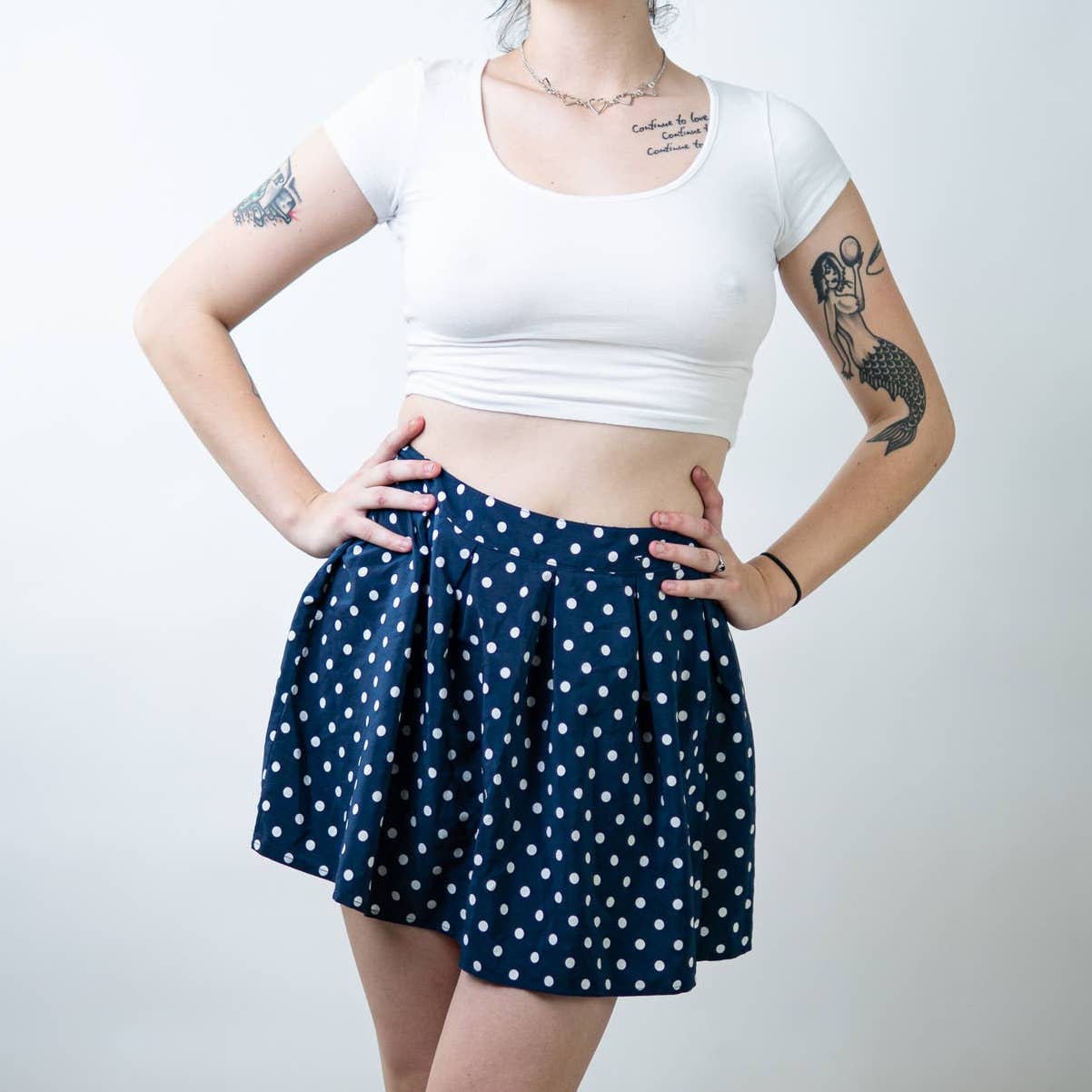 Aeropostale Polka Dot Circle Skater Mini Skirt - M