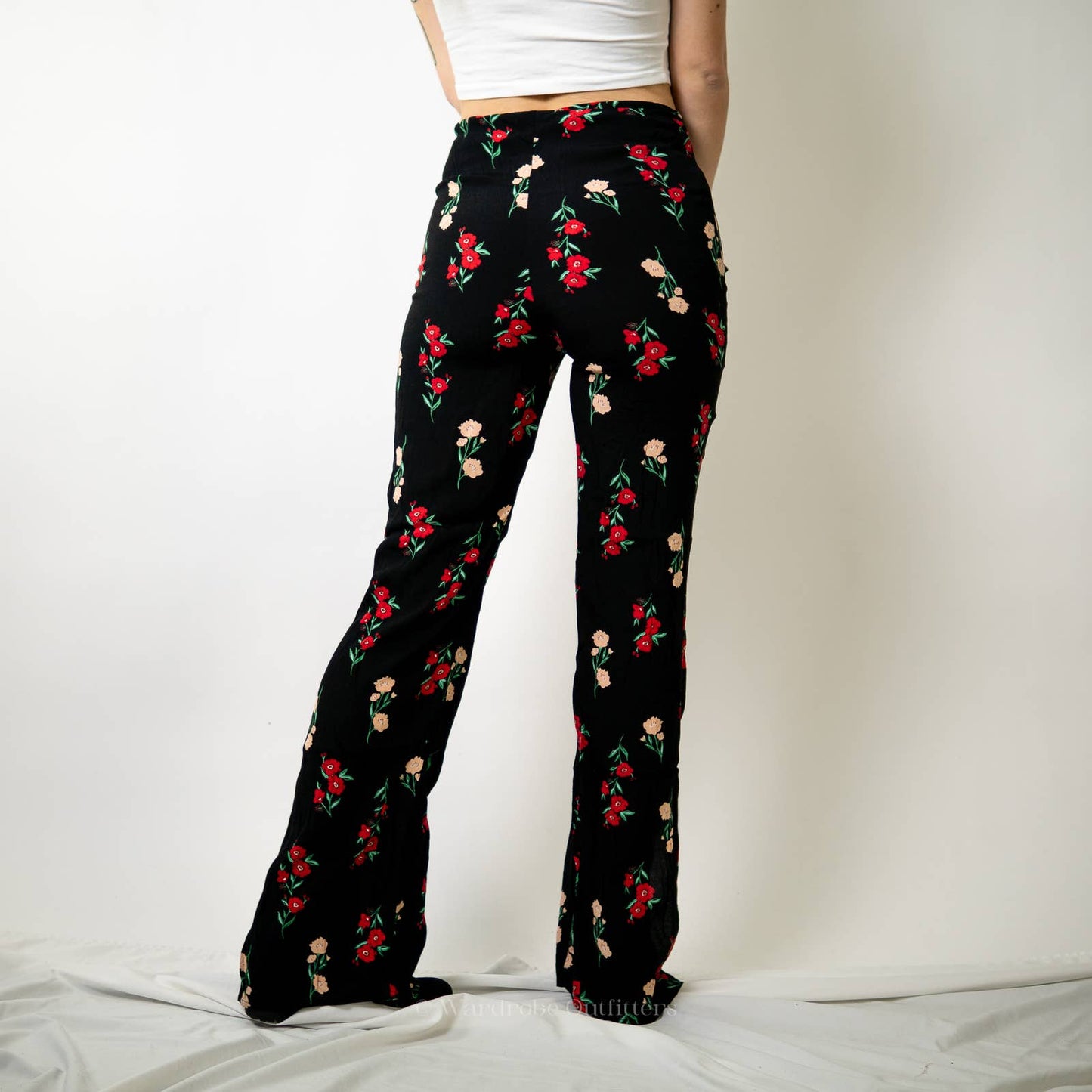 F21 Floral Wide Leg Pants - S
