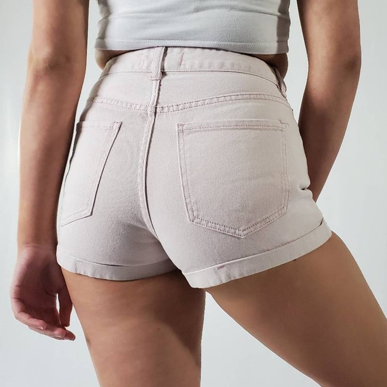 Pacsun Pale Pink High Rise Mom Shorts - 26