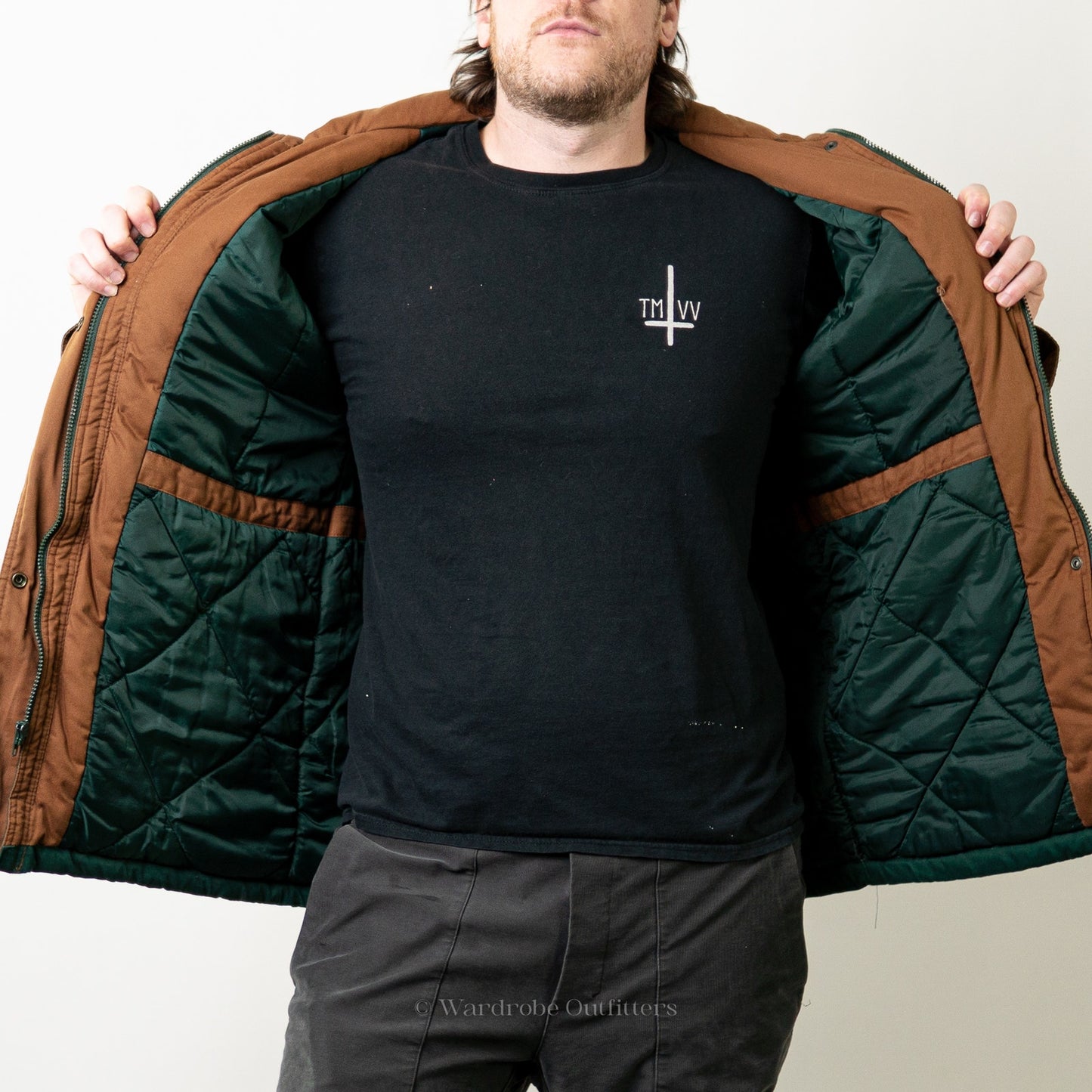 Vintage 90s Forest Green Quilted Parka Jacket by Learsi - M