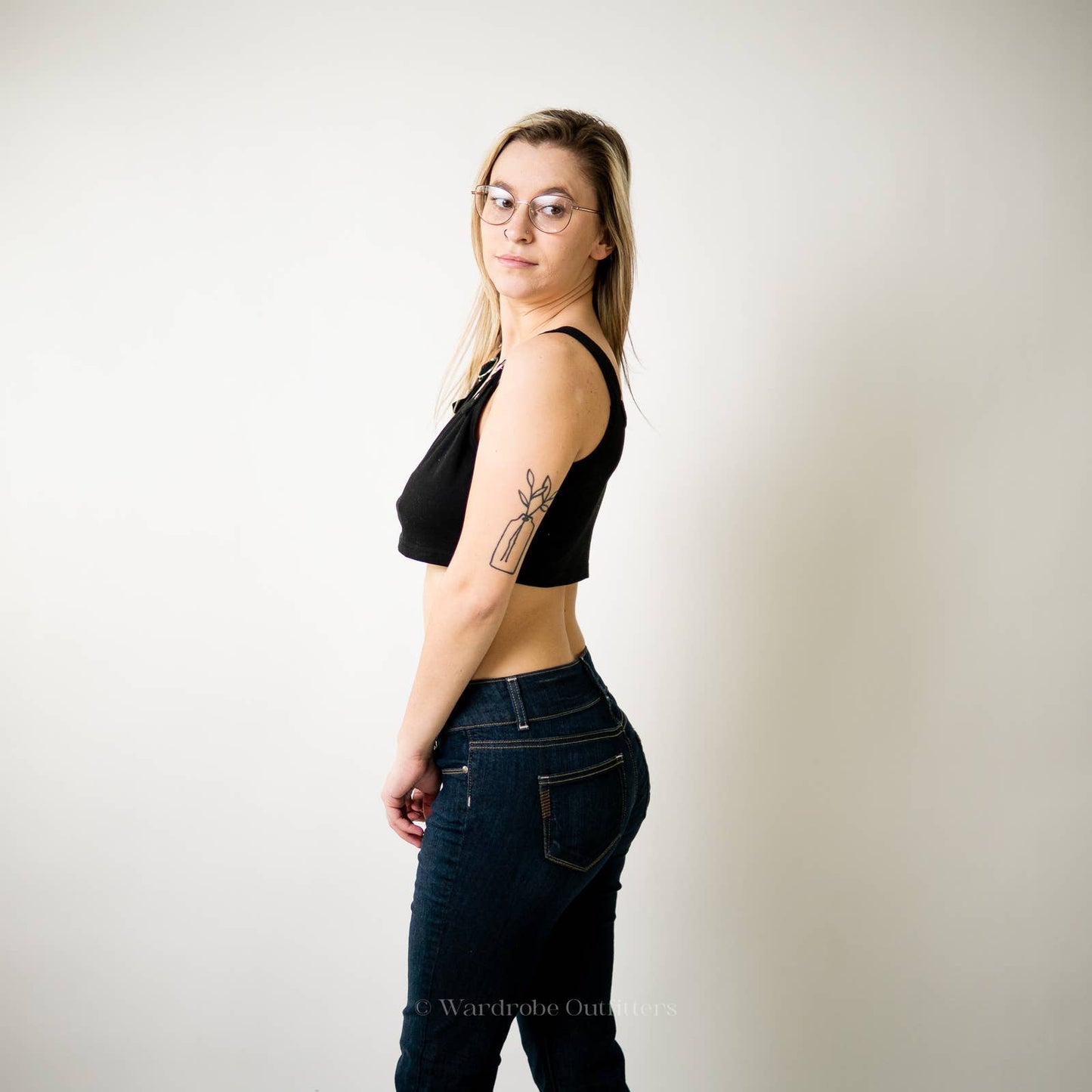 Black Crop Tank Top Halter