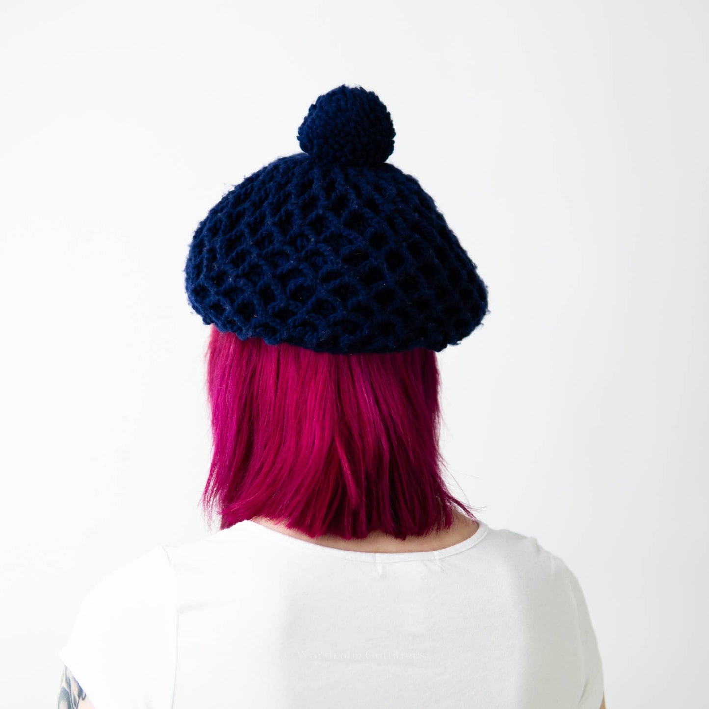 Vintage 50s Fuzzy Wool Plaid Pom Beret Tam