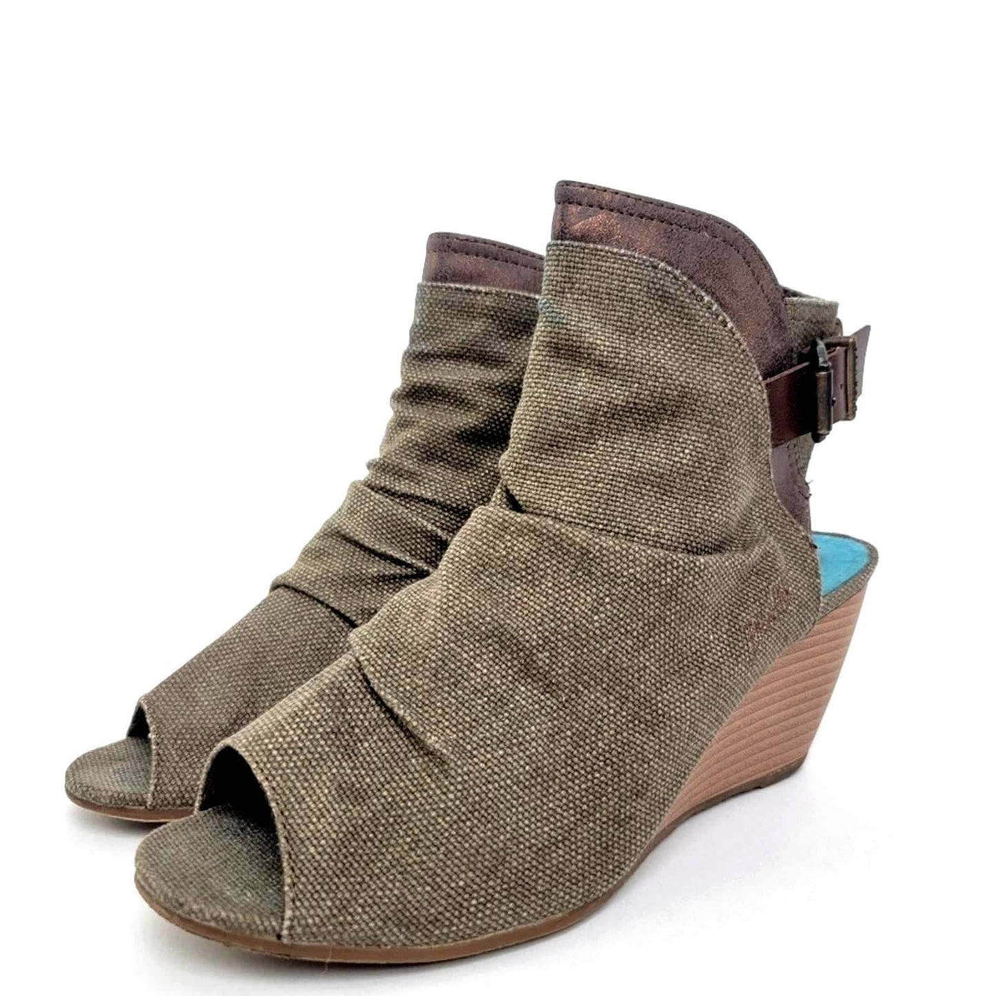 Blowfish Malibu Hemp Canvas Open Toe Wedges - 10