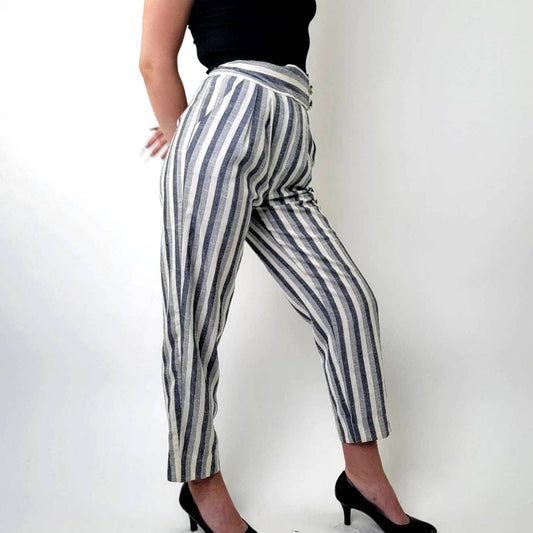 Vintage 70s Stonybrook Striped High Rise Straight Leg Pants