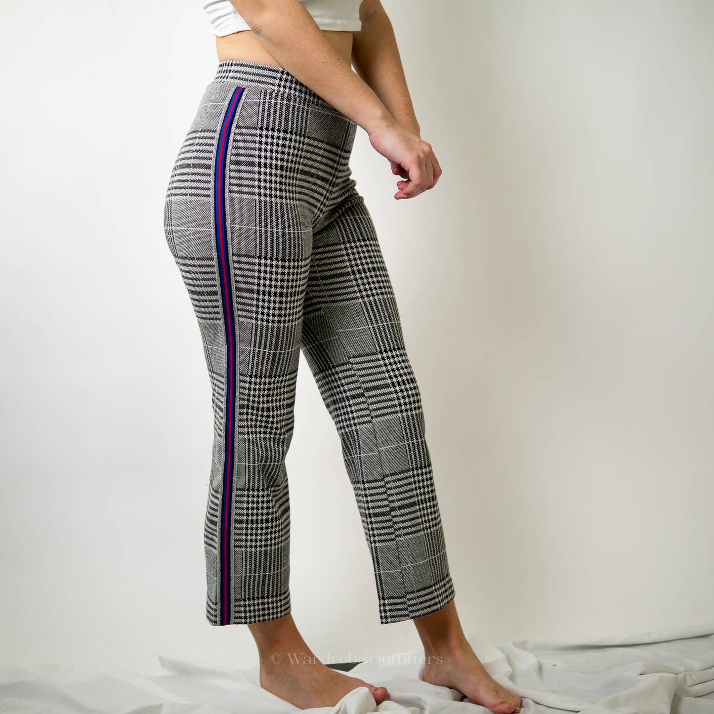Plaid Stripe Legging Track Pant Joggers - M
