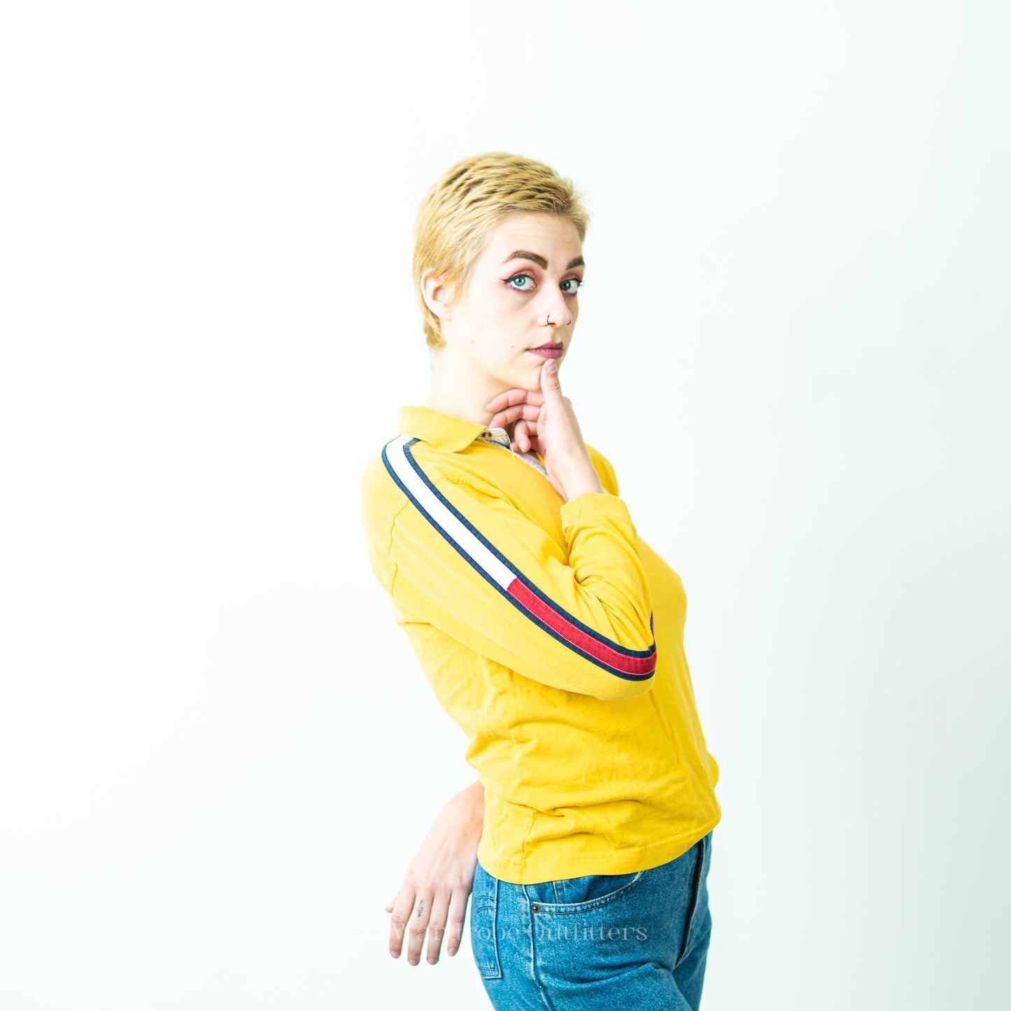 Vintage Y2K Tommy Hilfiger Color Block Long Sleeved Rugby Shirt