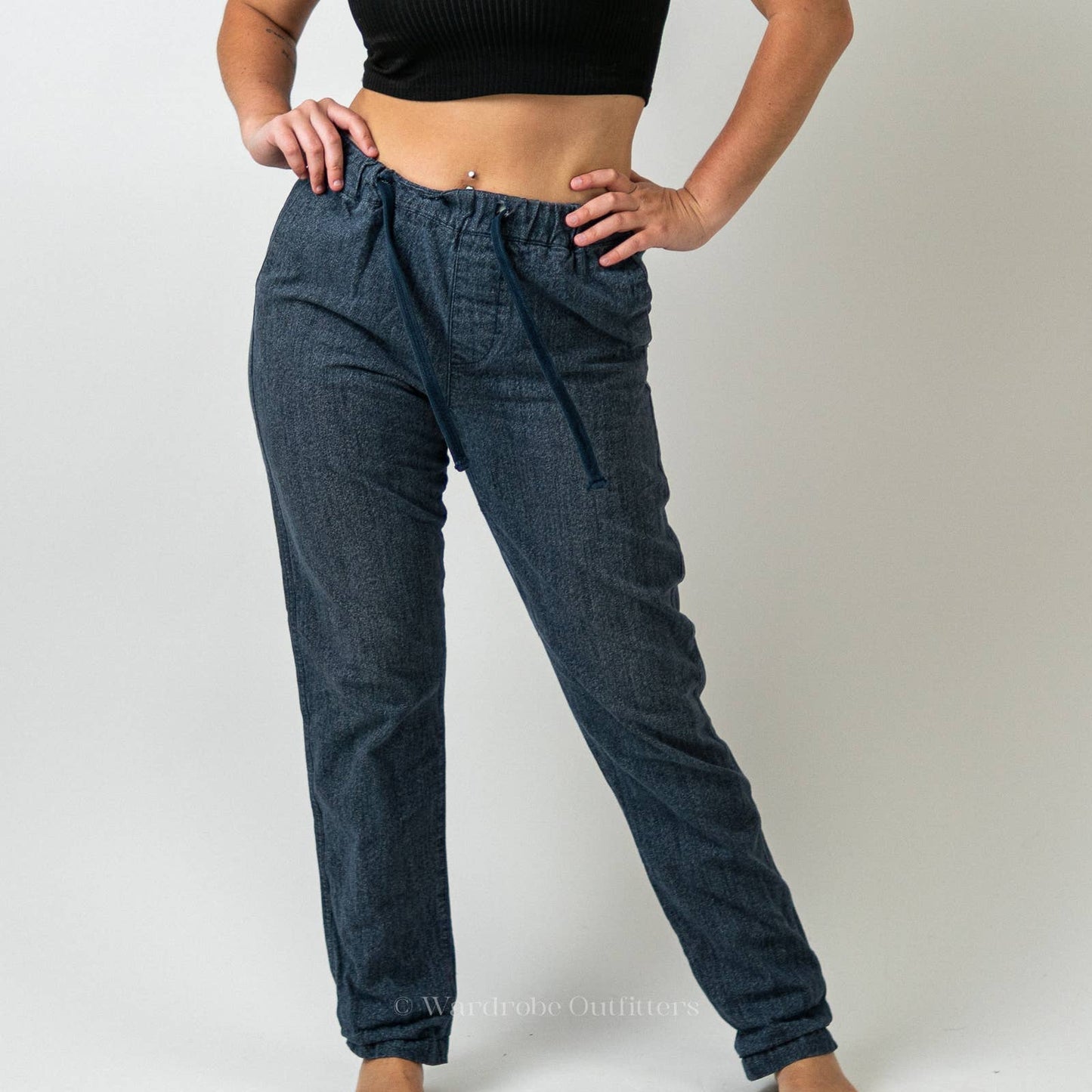 OBEY Navy Blue Denim Jogger Pants