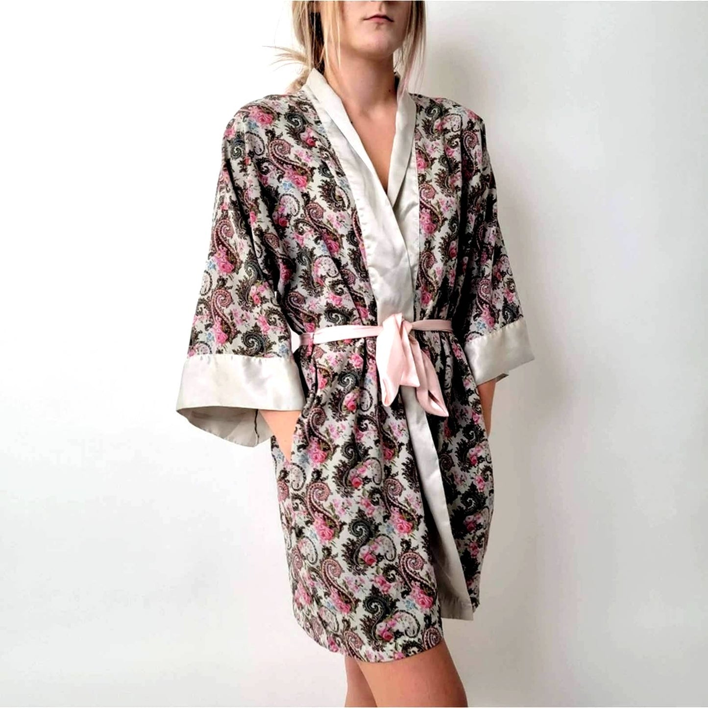 Vintage 90s Victoria’s Secret Gold Label Floral Paisley Kimono Robe Lingerie