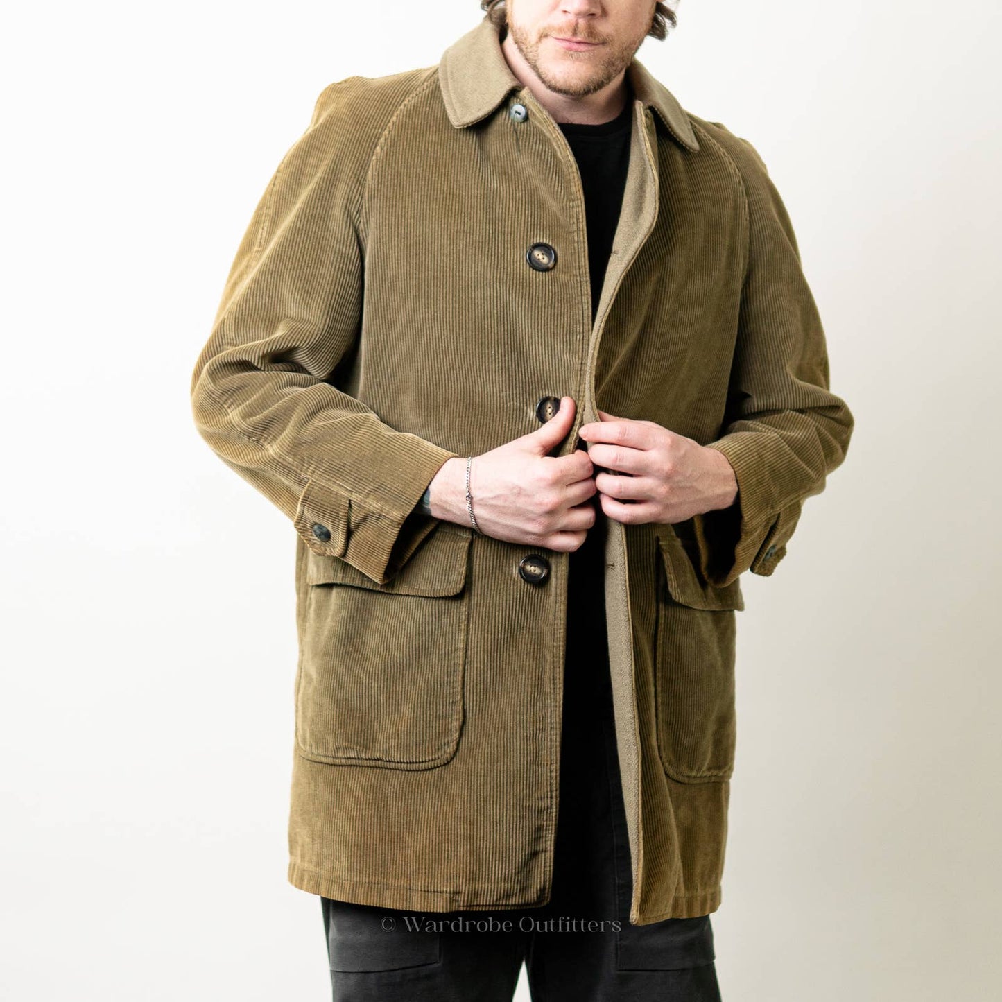 Vintage 1960's Cresco Corduroy Sherpa Lined Collared Coat